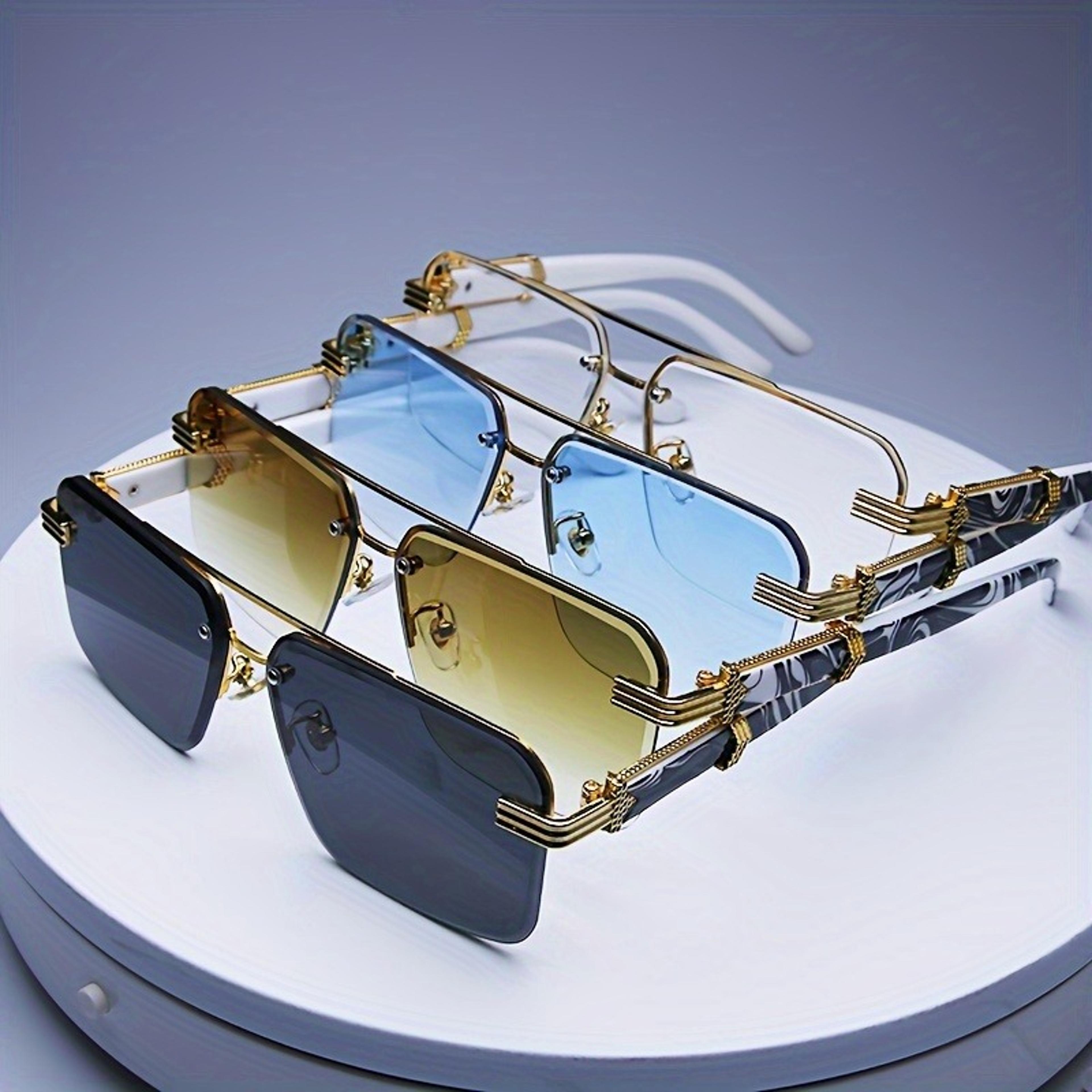 Classic Unisex Rimless Sunglasses Small Square Frameless Travel Shades With UV Protection 5