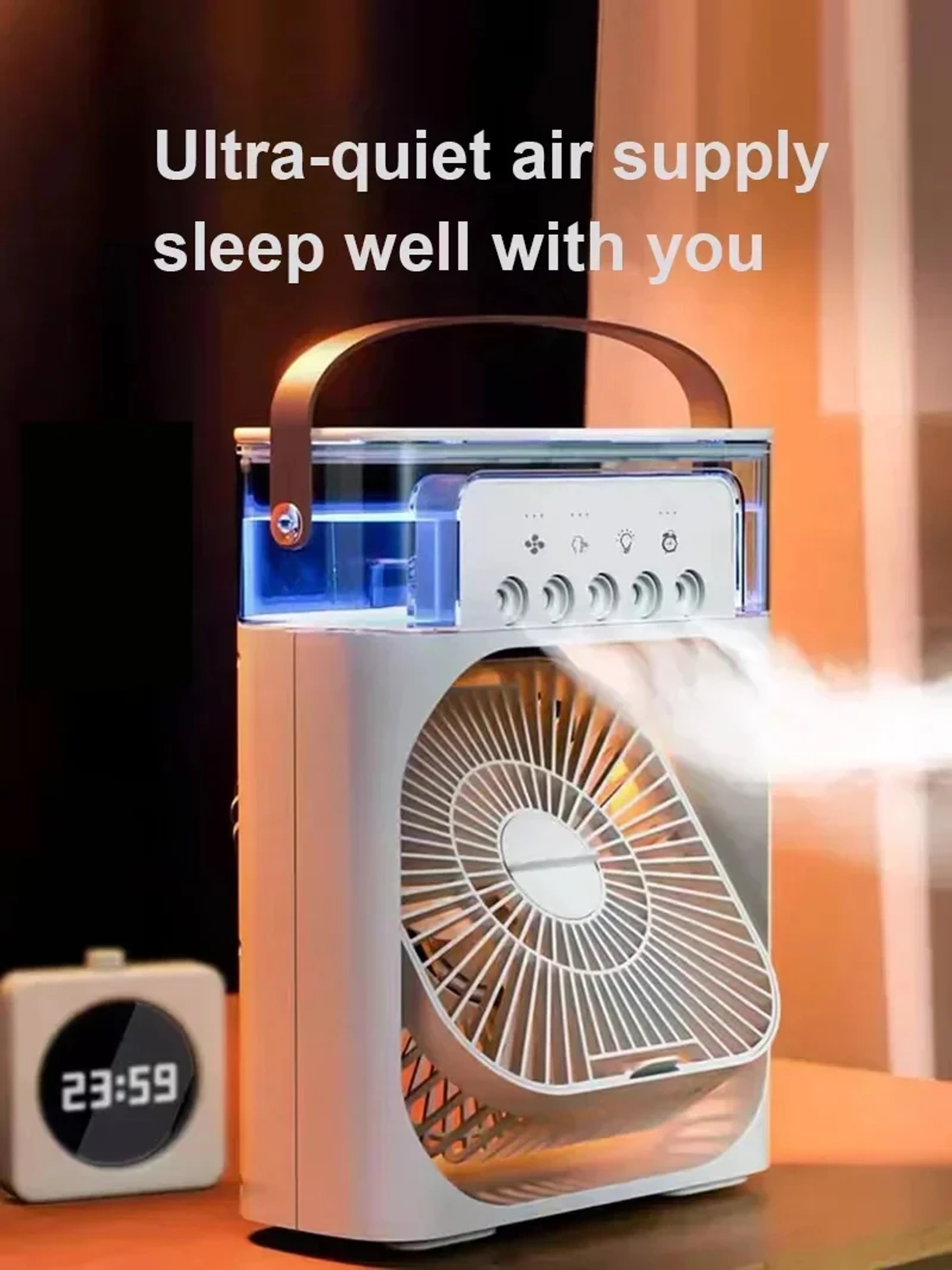 arcticglow portable air cooler humidifier & led night light fan