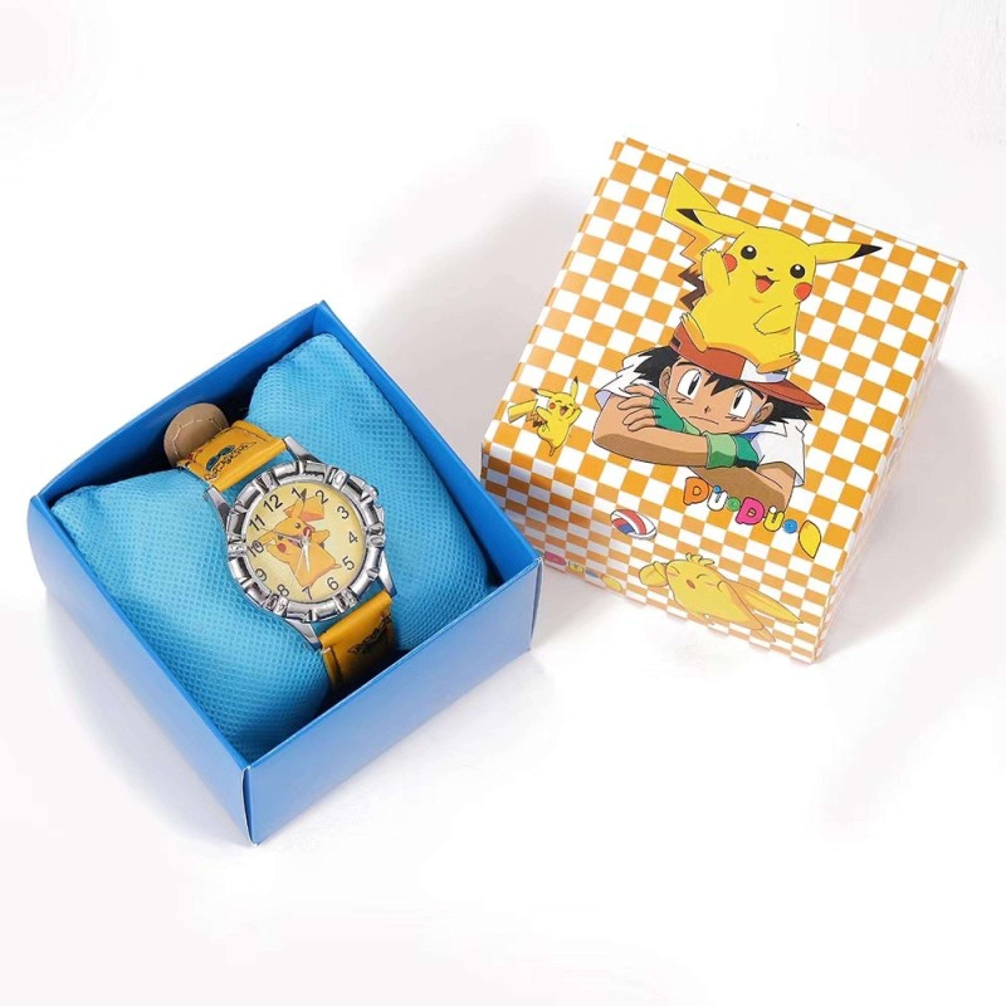 pikachu kids anime cartoon wristwatch gift box cute anime timepiece
