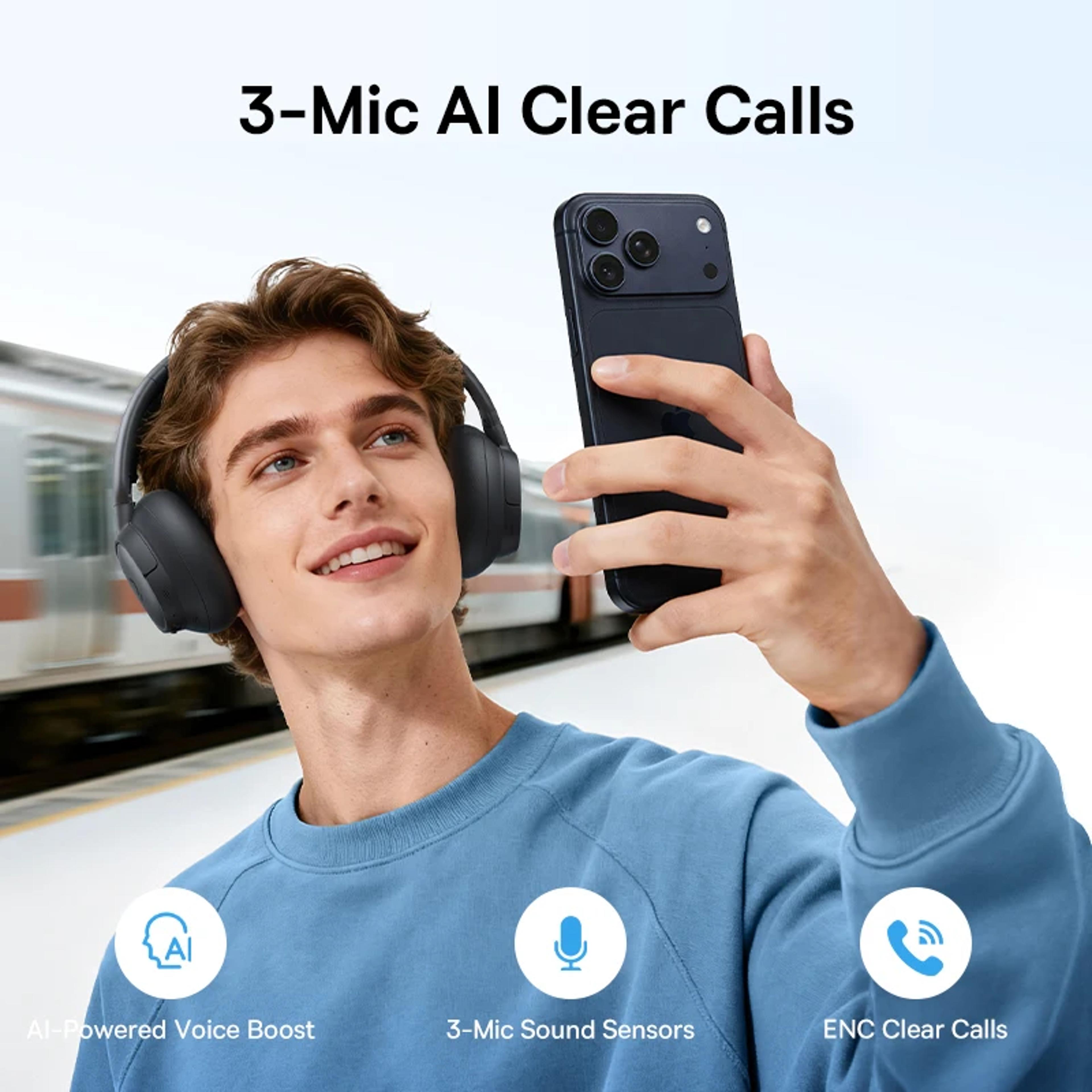 Baseus NC Lite Wireless Over Ear Noise Cancelling Headphones With Battery 3
