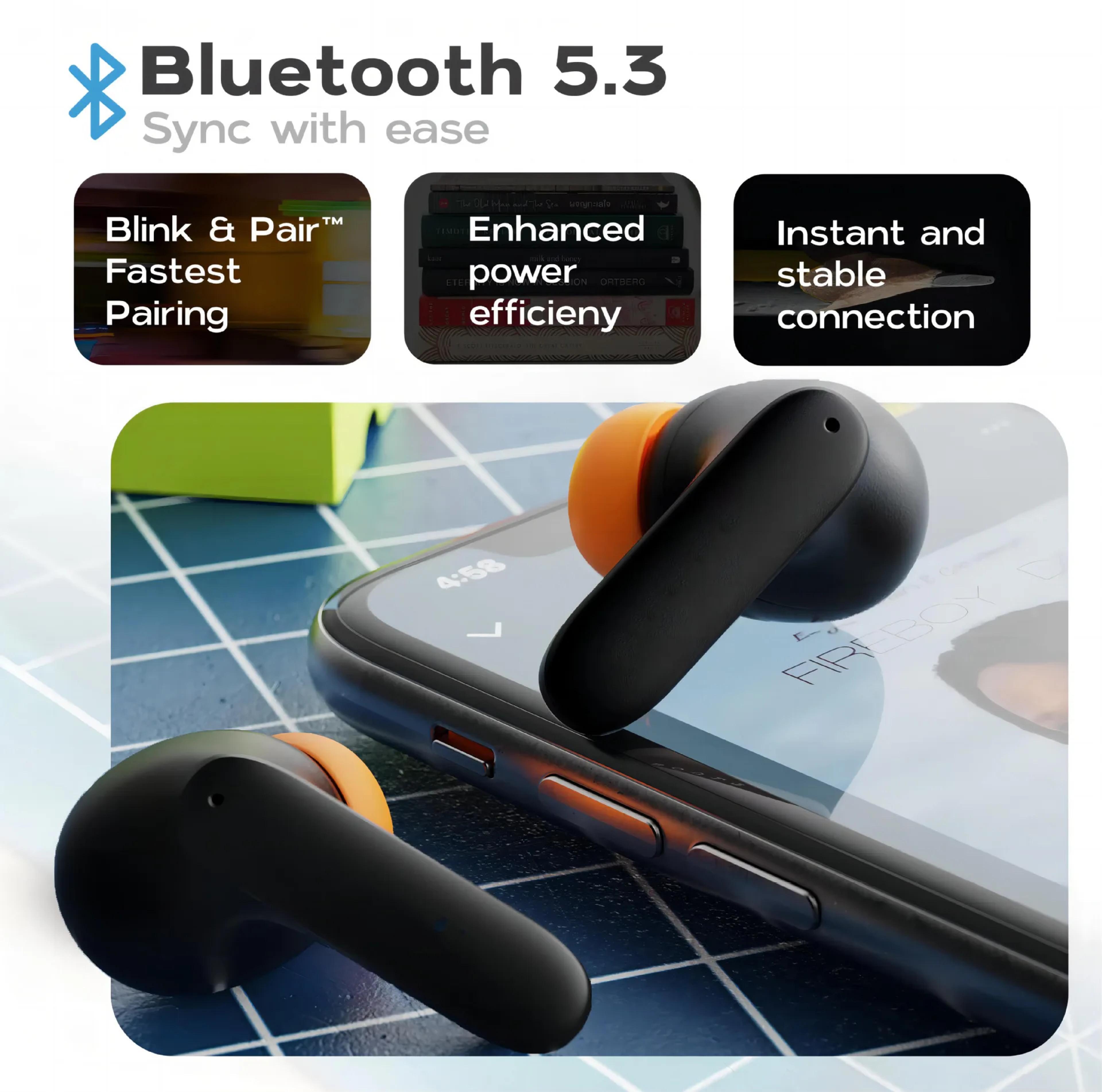 UltraSync Bluetooth ENC Wireless Earbuds With Low Latency  HD Calls 4