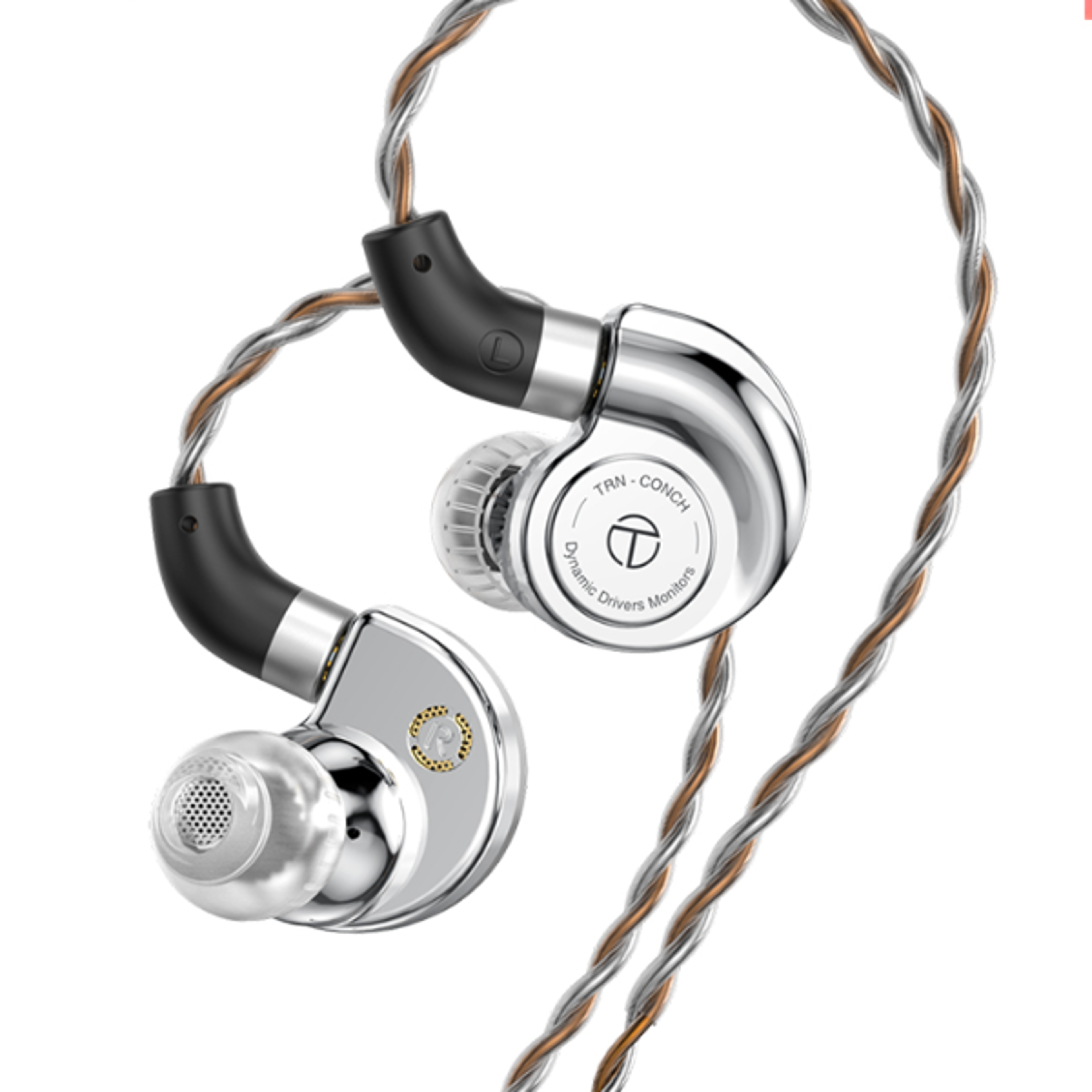 trn conch hifi in ear monitors with dlc dynamic driver & custom tuning filters