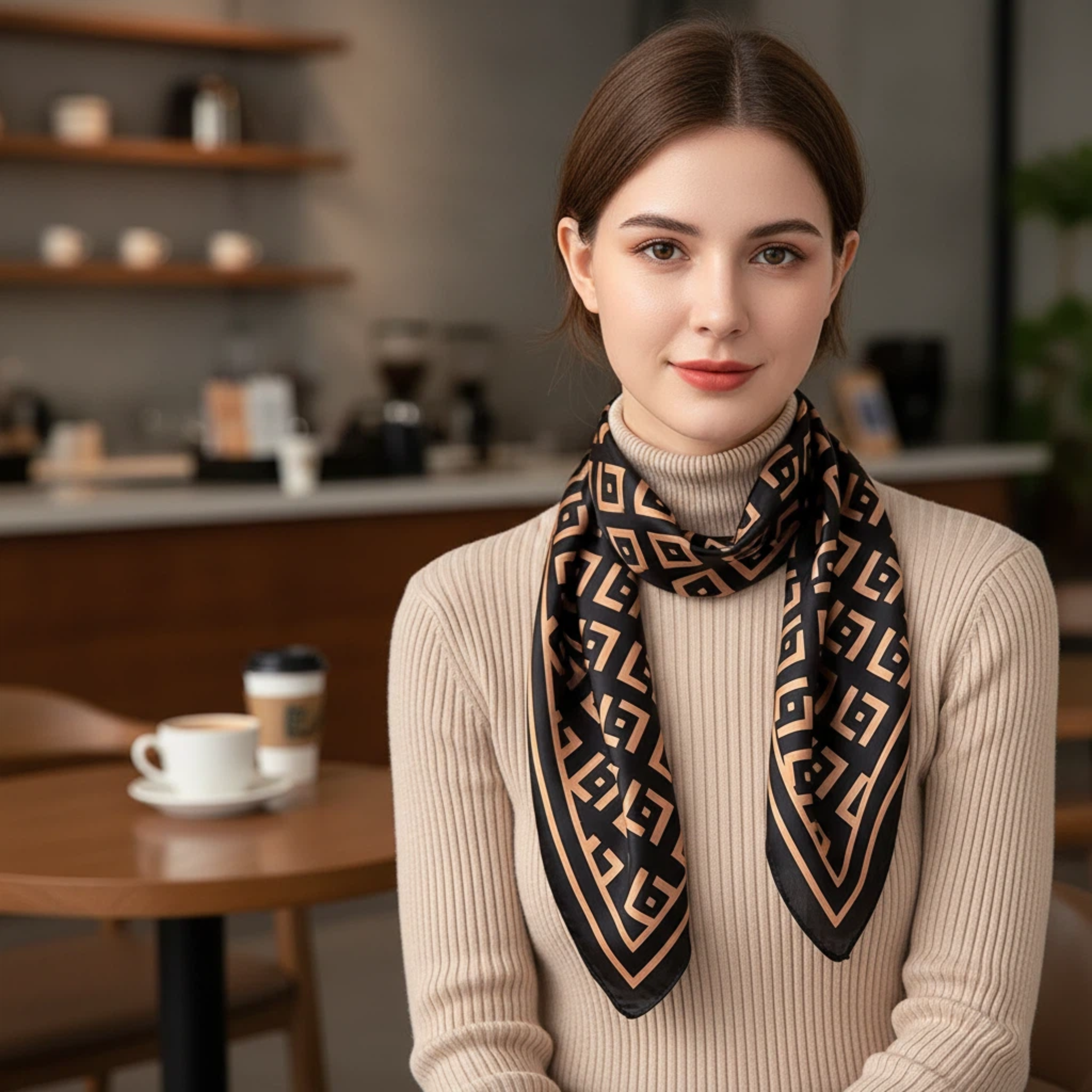 luxury mulberry silk scarf square satin hair & neck wrap for women