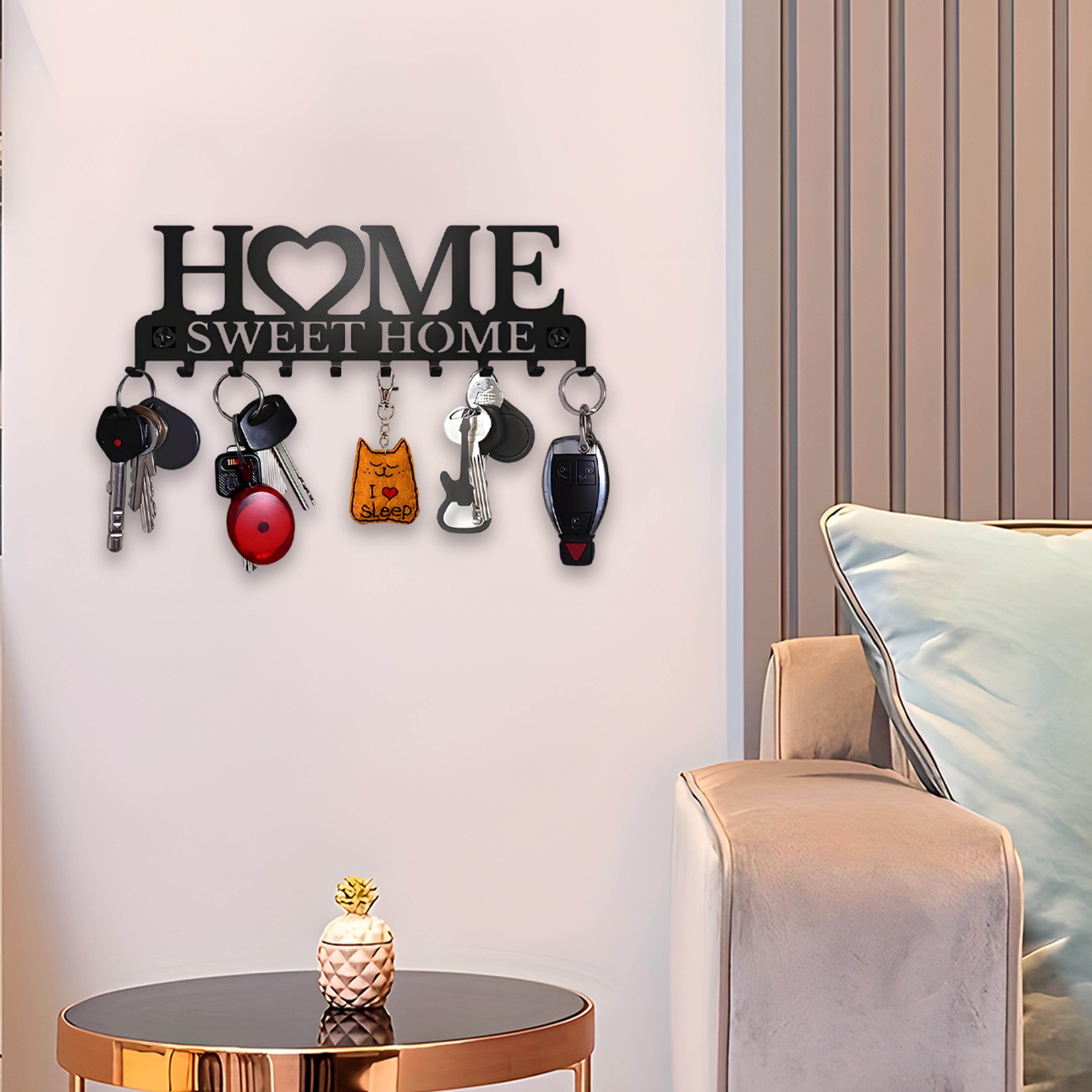 Sweet Home Wall Key Holder With Hooks Metal Key Rack For Entryway Organization 3