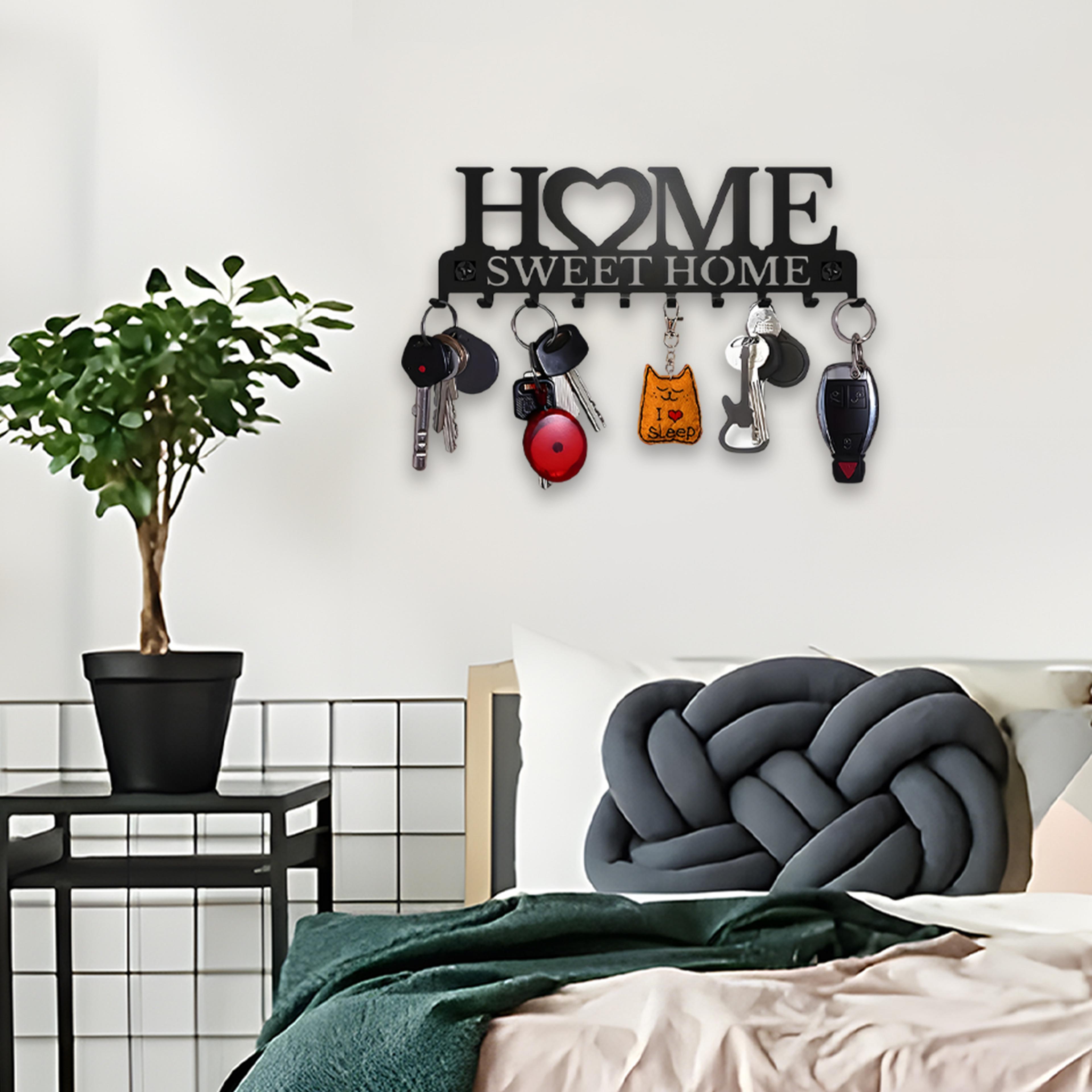 Sweet Home Wall Key Holder With Hooks Metal Key Rack For Entryway Organization 5