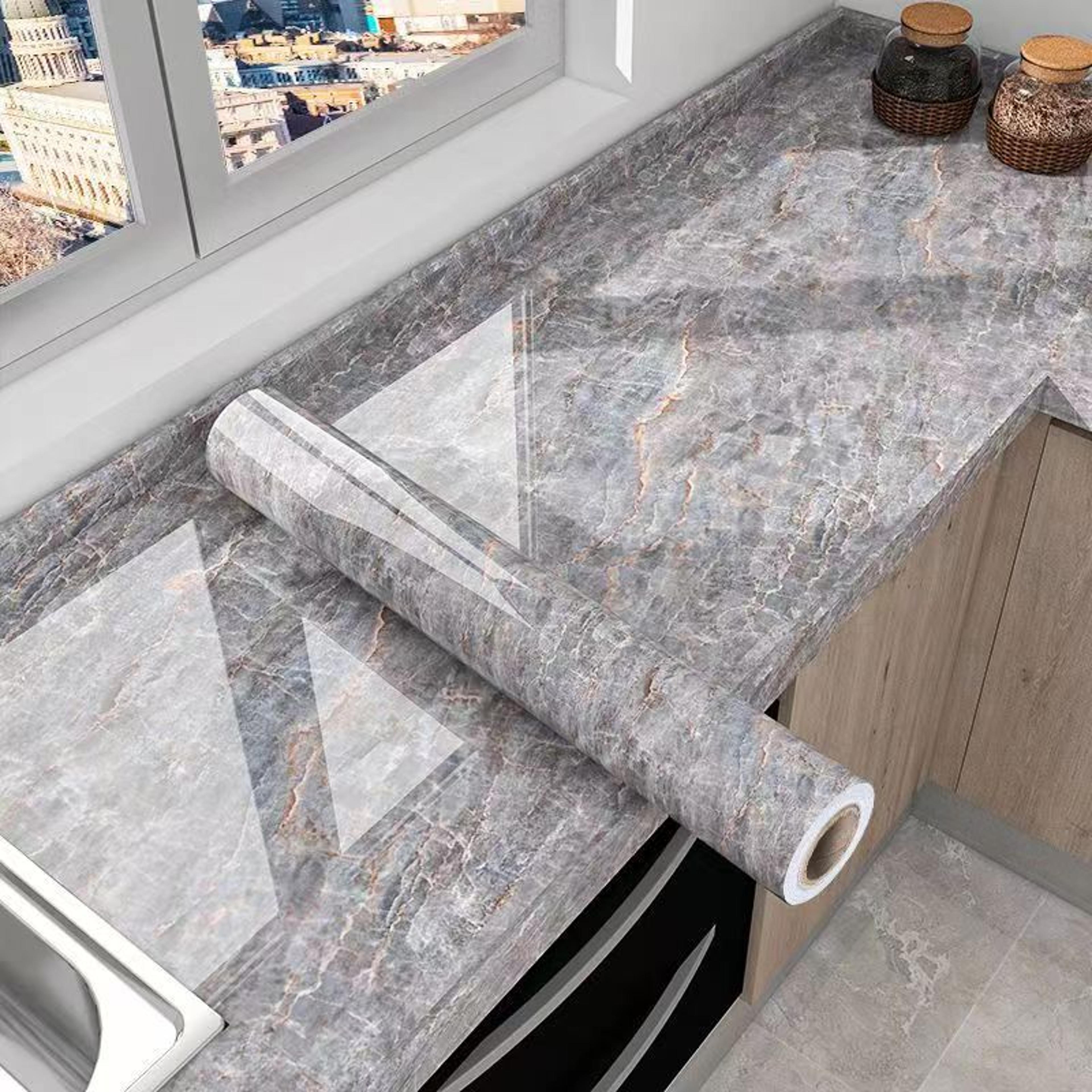 Marble Kitchen Countertop Sticker Self Adhesive Waterproof Contact Paper For Cabinets  Walls 1