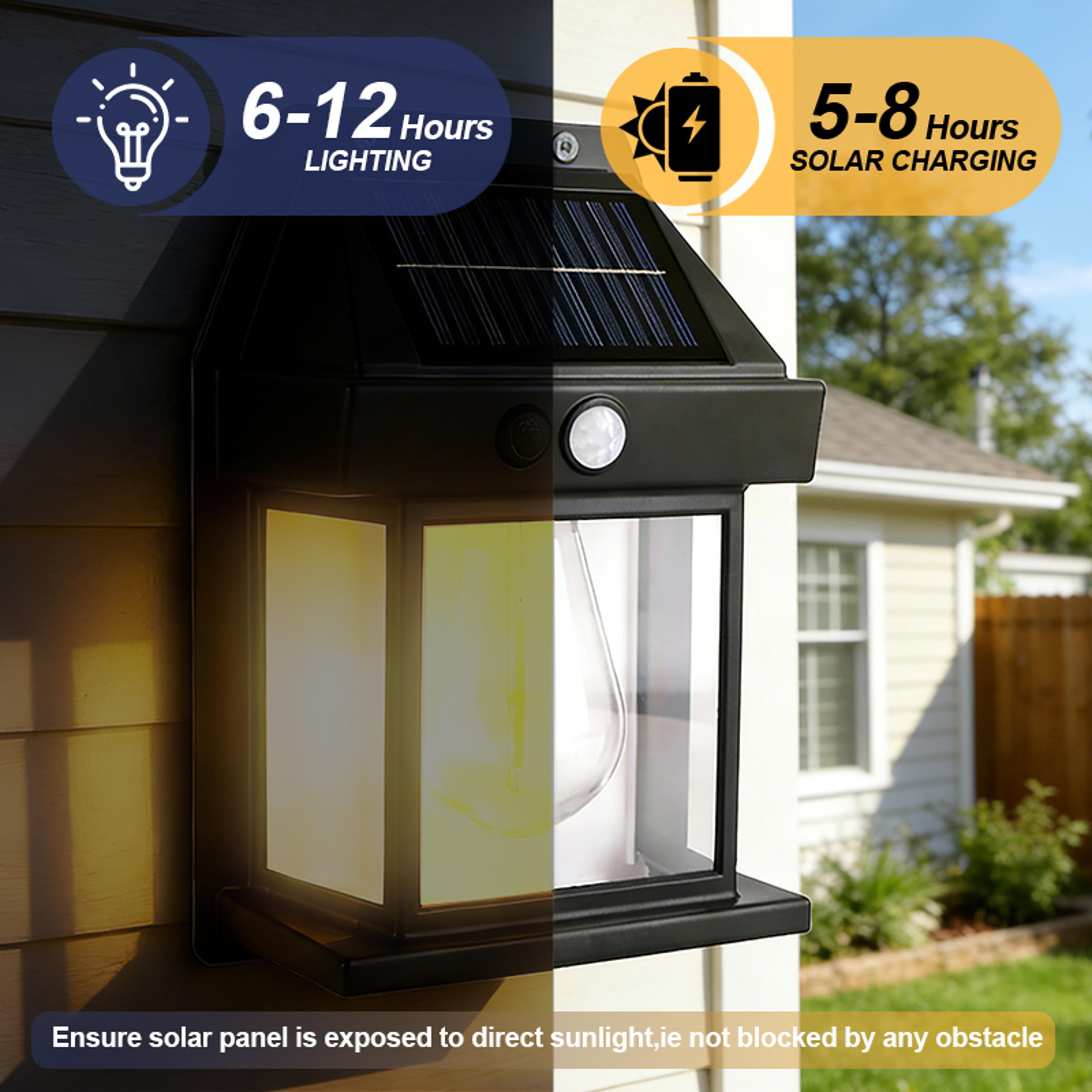 Solar Wall Lights Outdoor With Motion Sensor Waterproof Dusk To Dawn LED Security Lights 2