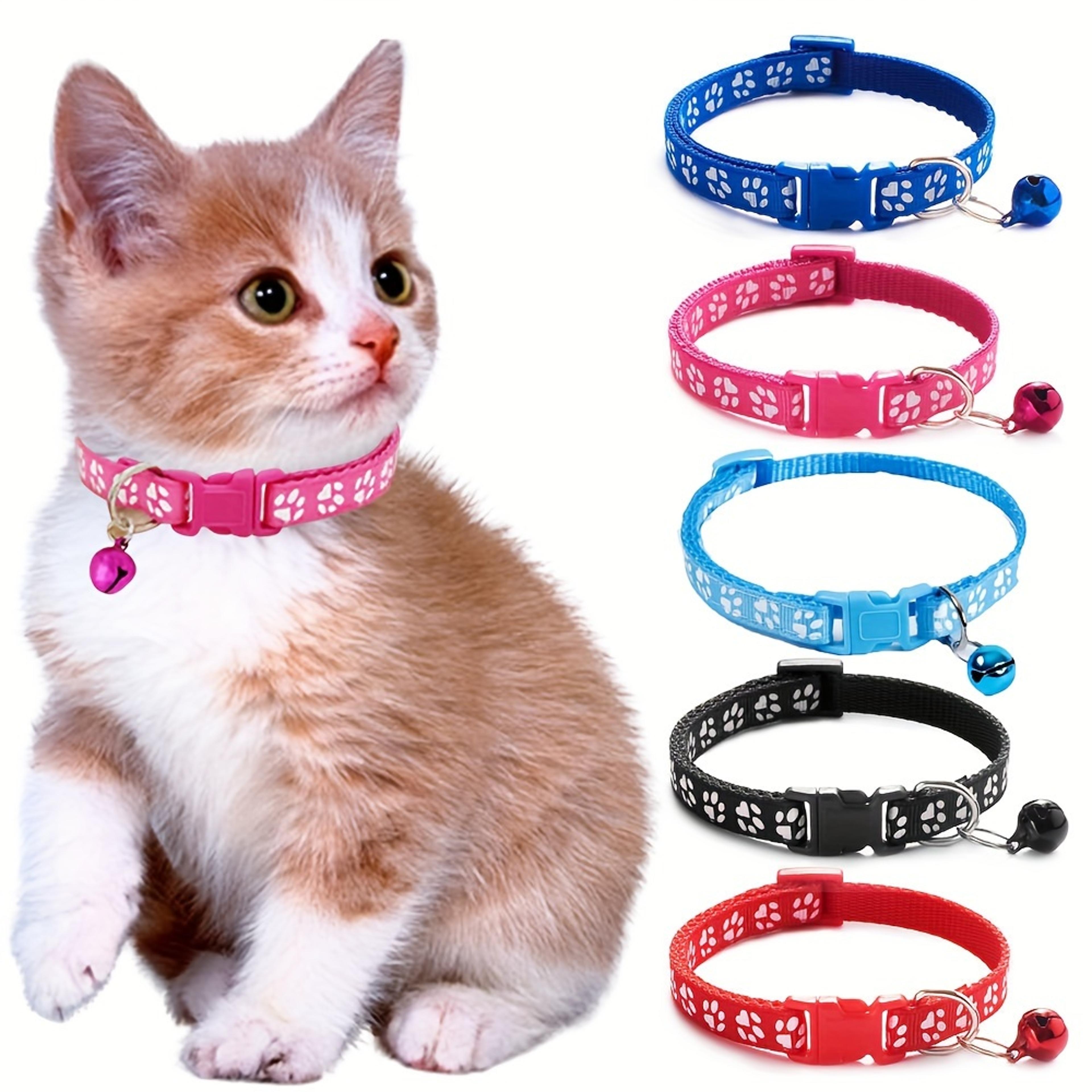 colorful cat collar with bell adjustable kitten collar for stylish everyday comfort