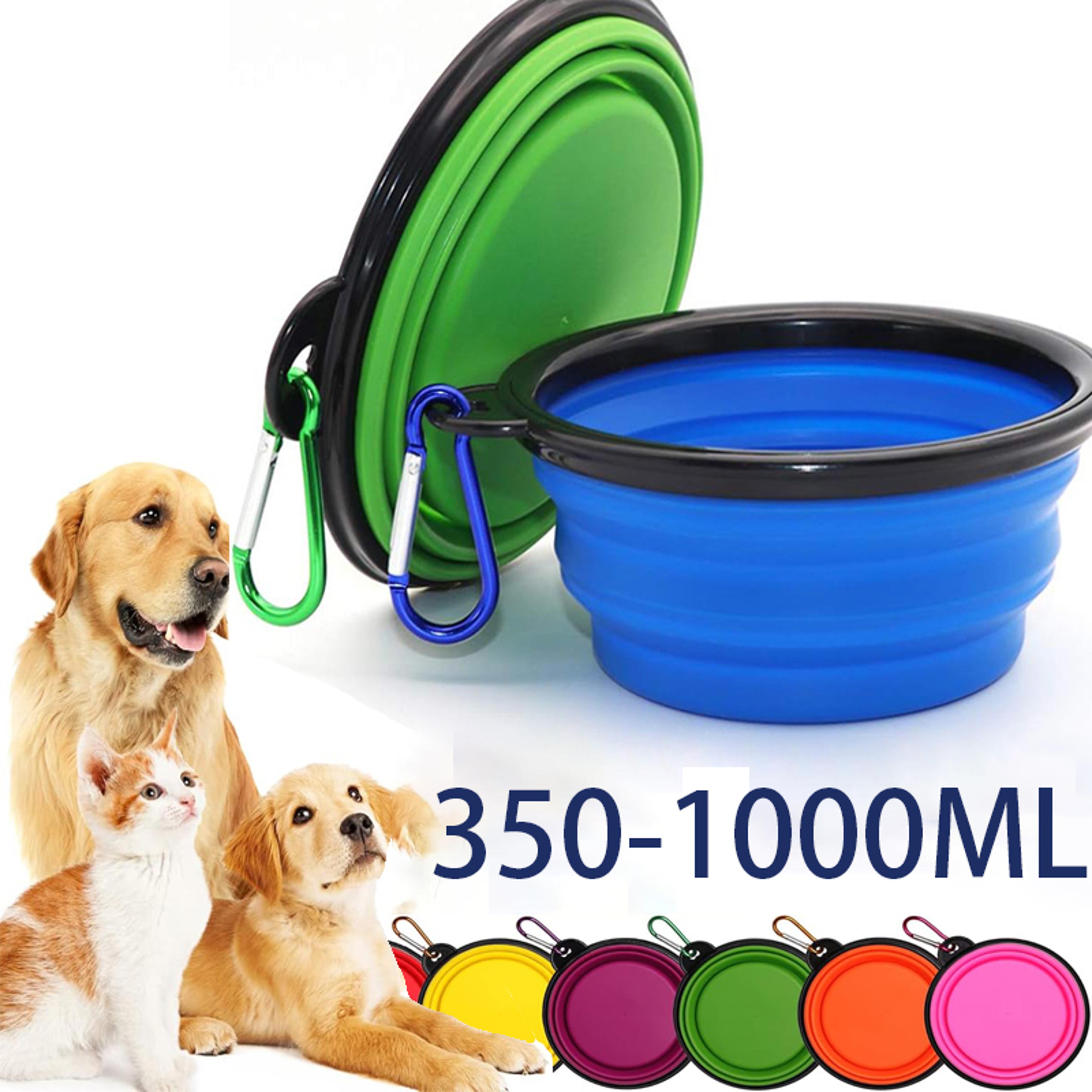 Portable Dog Water Bottle  Travel Dog Bowl Silicone Pet Feeder With Carabiner 1
