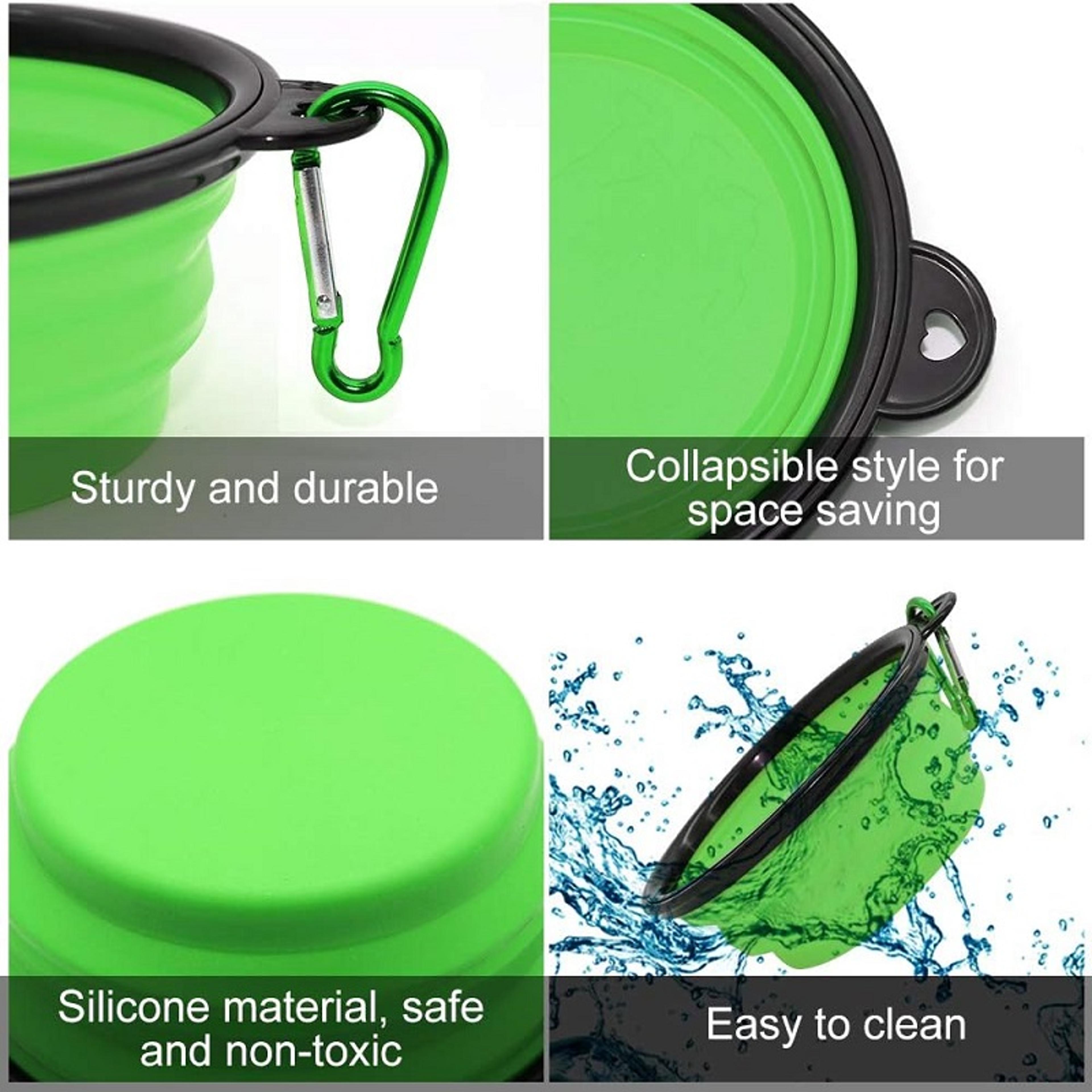 Portable Dog Water Bottle  Travel Dog Bowl Silicone Pet Feeder With Carabiner 3