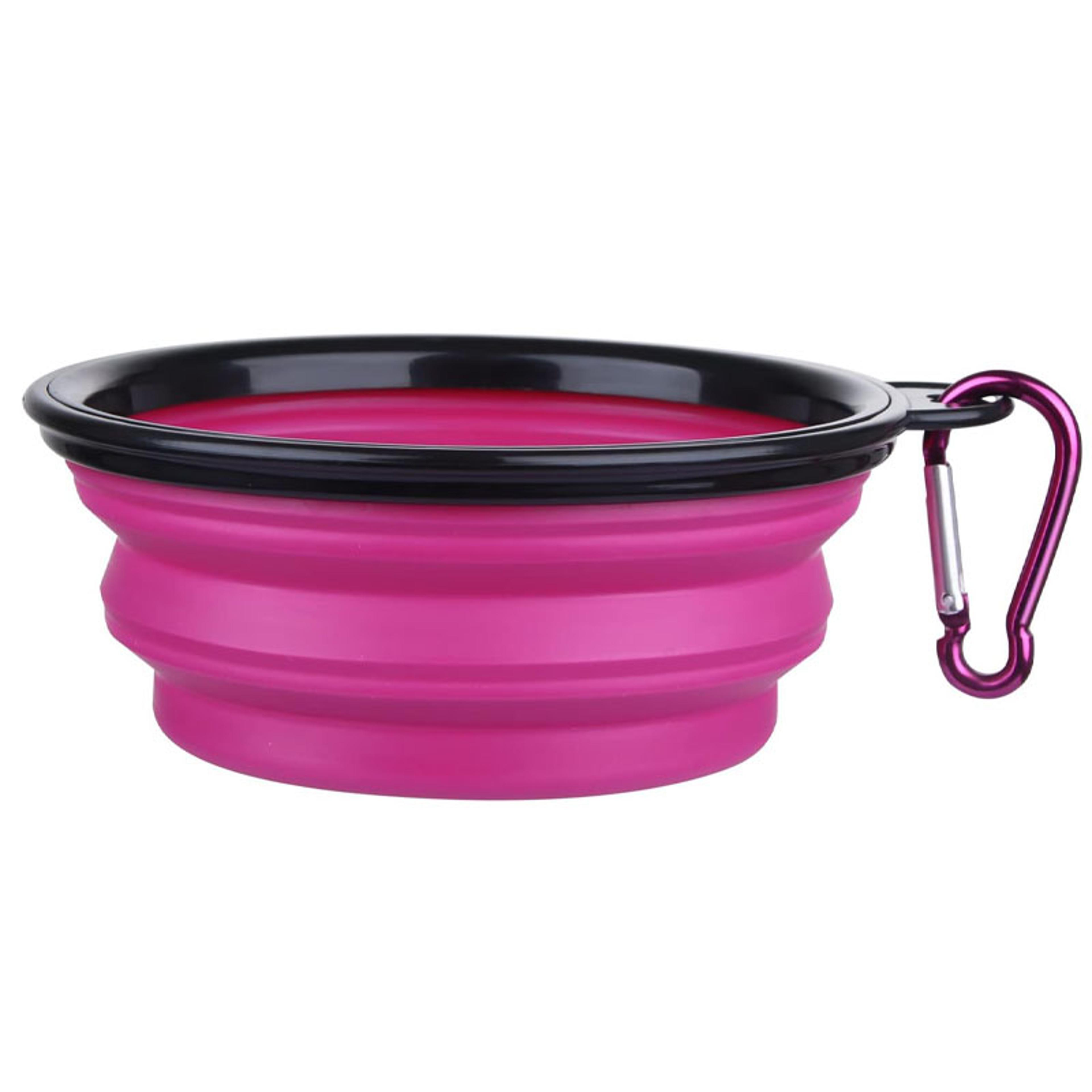 Portable Dog Water Bottle  Travel Dog Bowl Silicone Pet Feeder With Carabiner 8