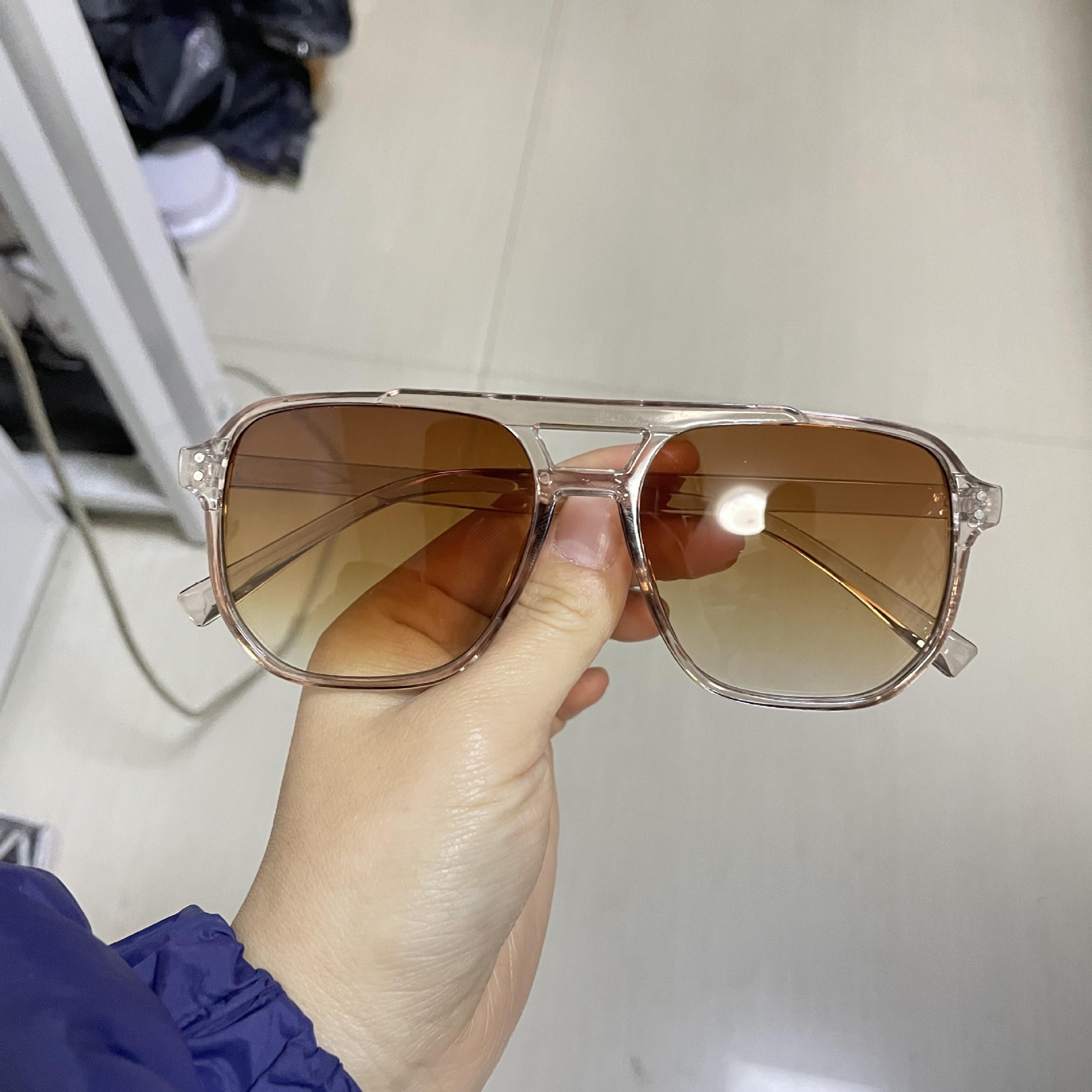 Vintage Oversized Square Sunglasses Designer Style Unisex Shades 8