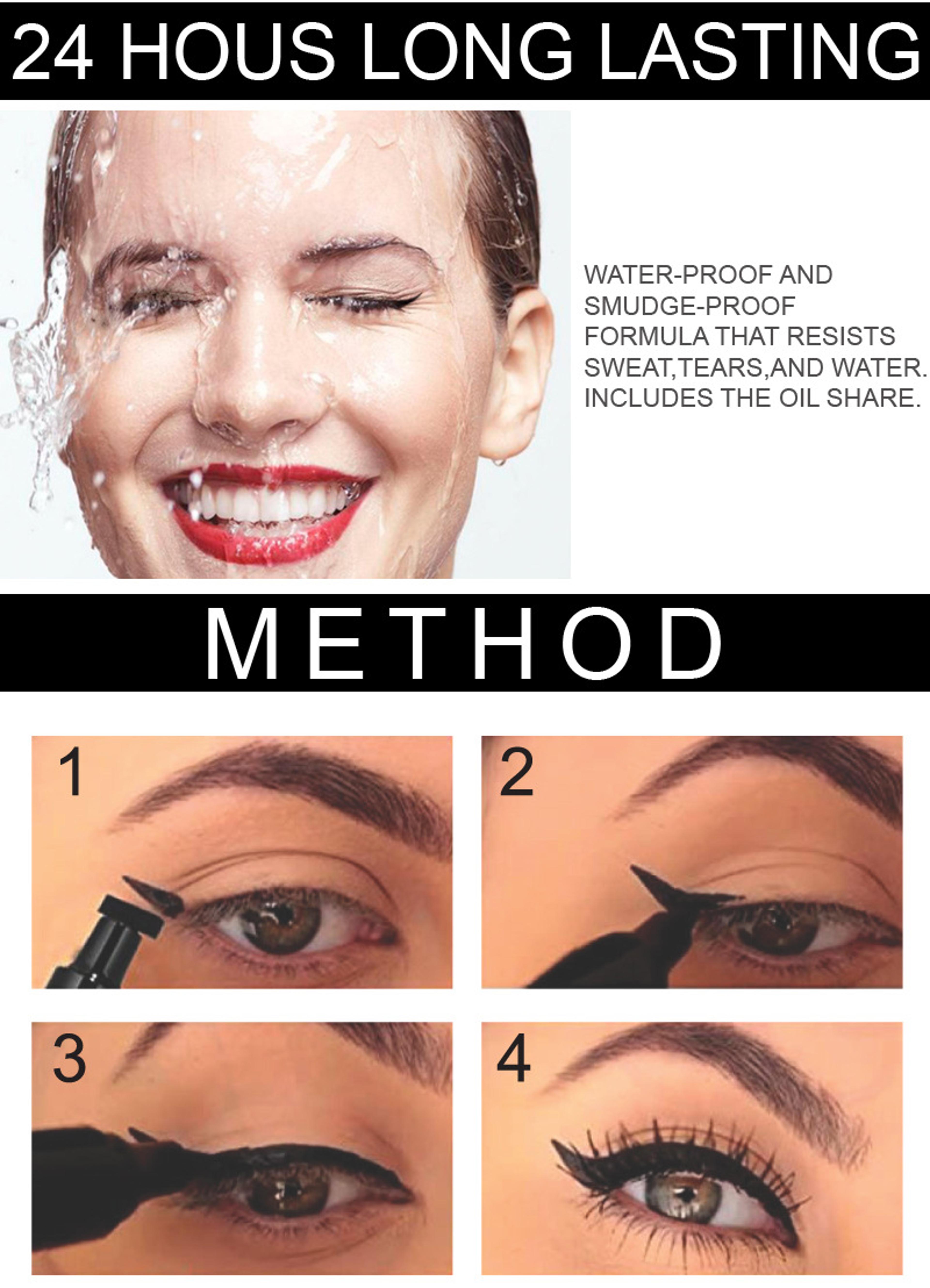 Wing Stamp Waterproof Liquid Eyeliner Pen With Precision Tip Quick Dry Smudge Proof Black Liner 3