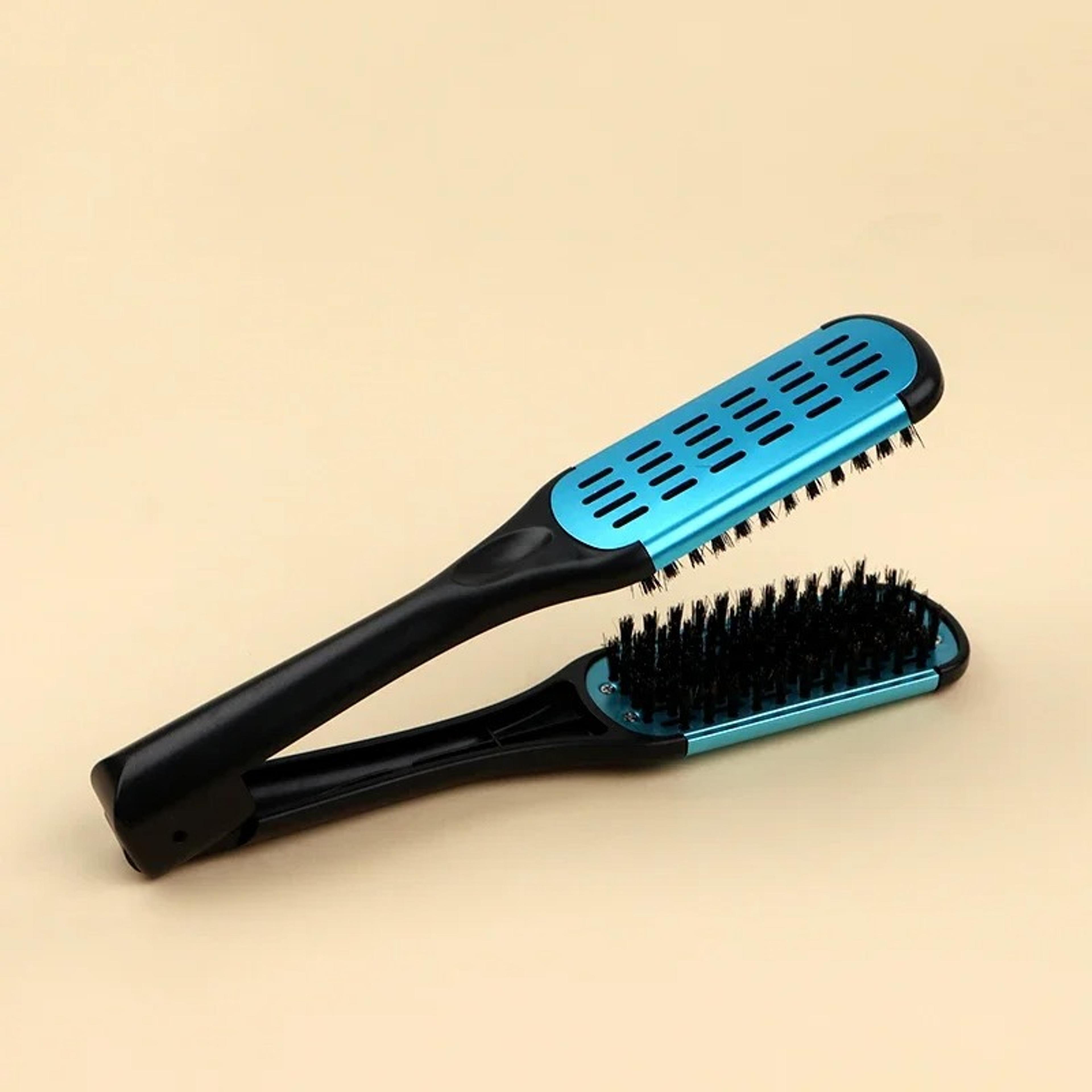 Professional Hair Straightening Brush V Shape Double Nylon Styling Comb For Smooth Salon Results 7