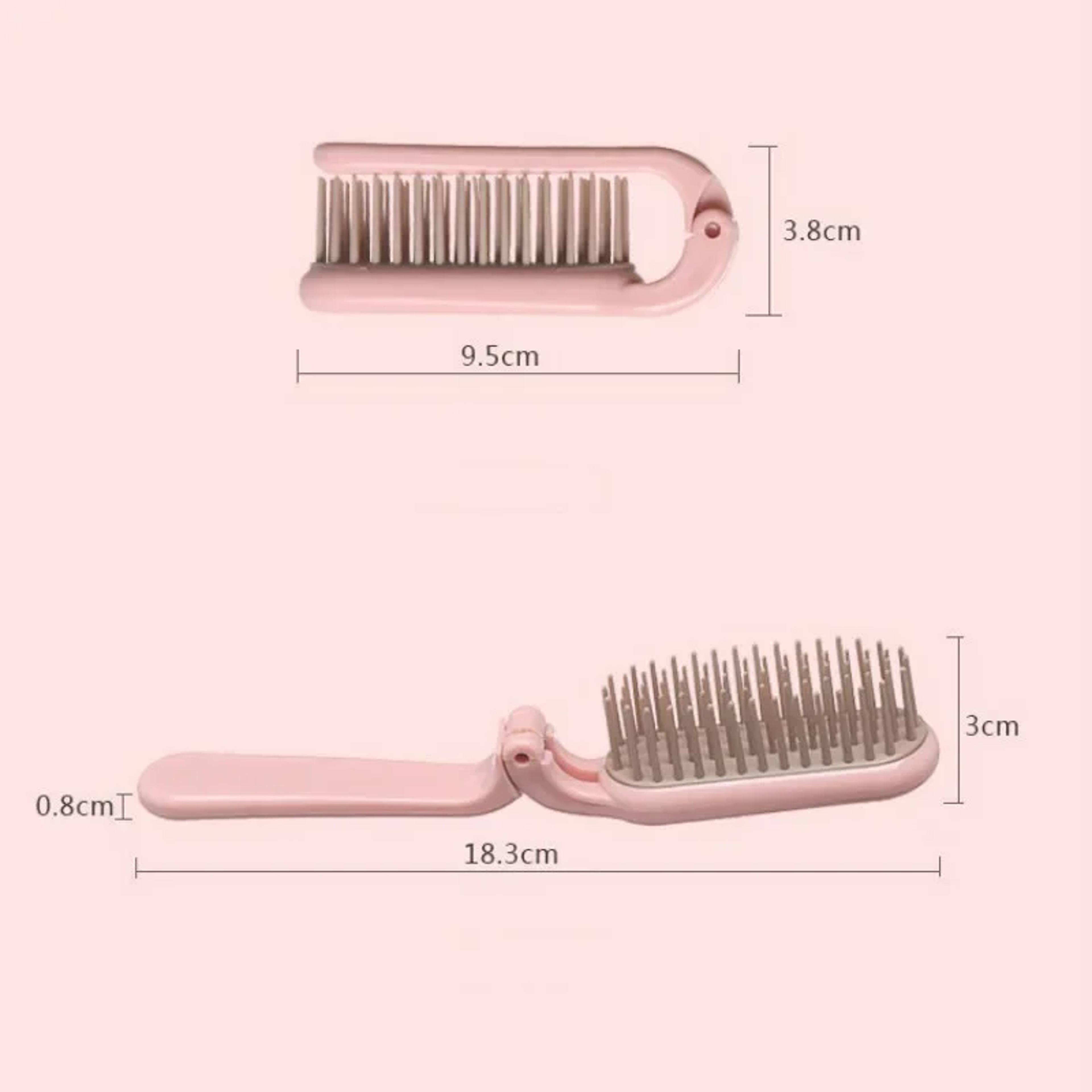 Portable Folding Hair Brush With Air Cushion Massage Mirror Travel Hair Comb 4