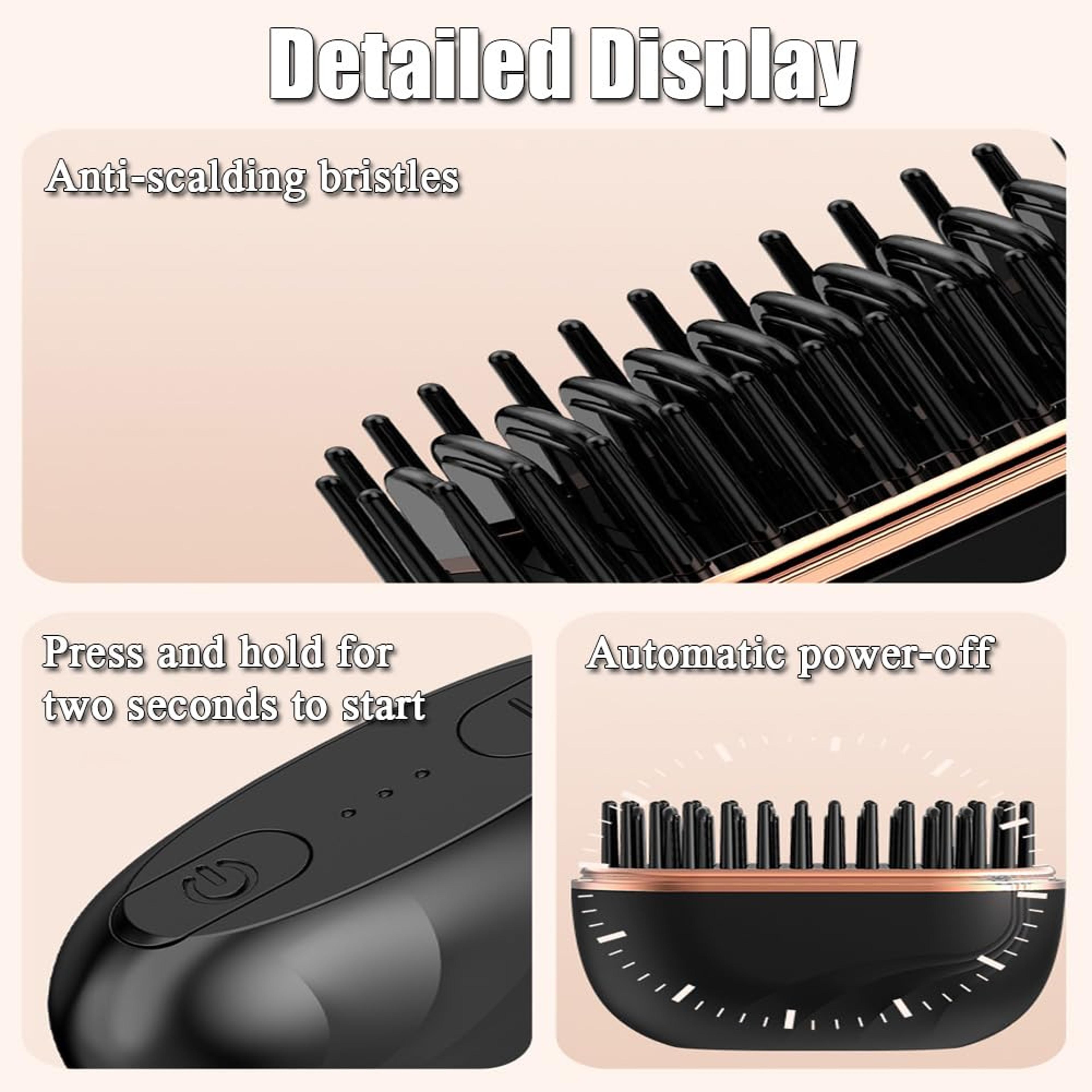 Mini Hair Straightener Portable Hair Straightening Brush With Heat Settings For Travel 5