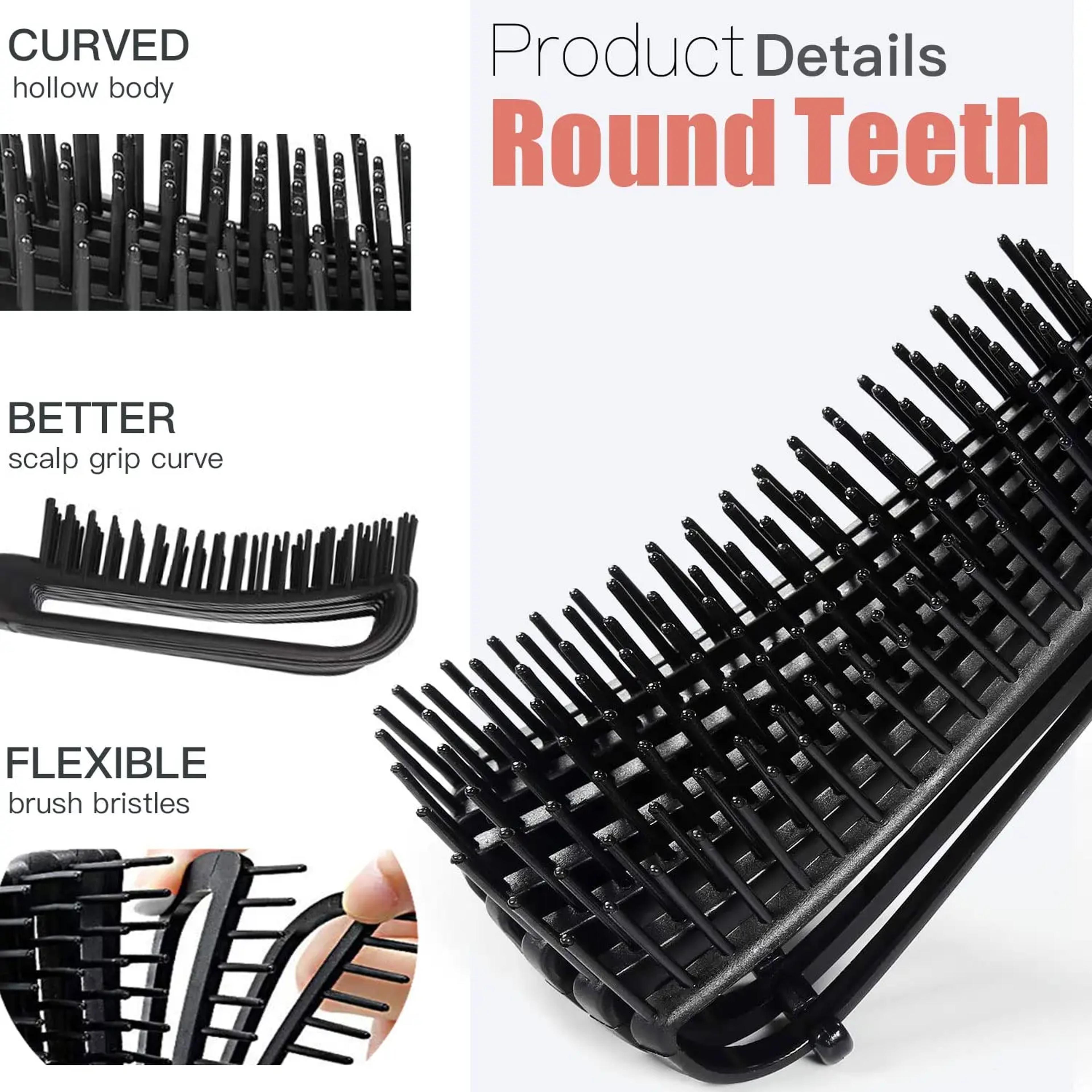 Curly Hair Detangling Hair Brush Set With Scalp Massage Tools Piece Kit 2
