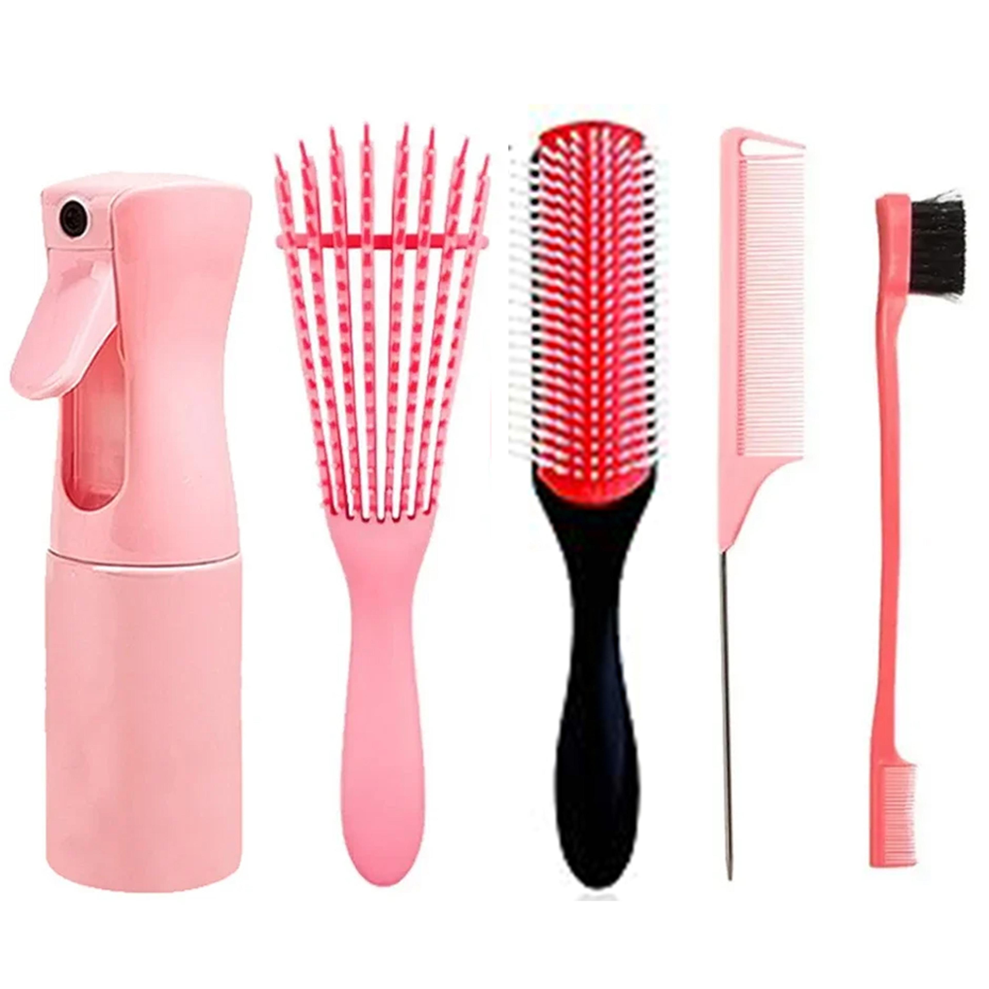 Curly Hair Detangling Hair Brush Set With Scalp Massage Tools Piece Kit 9
