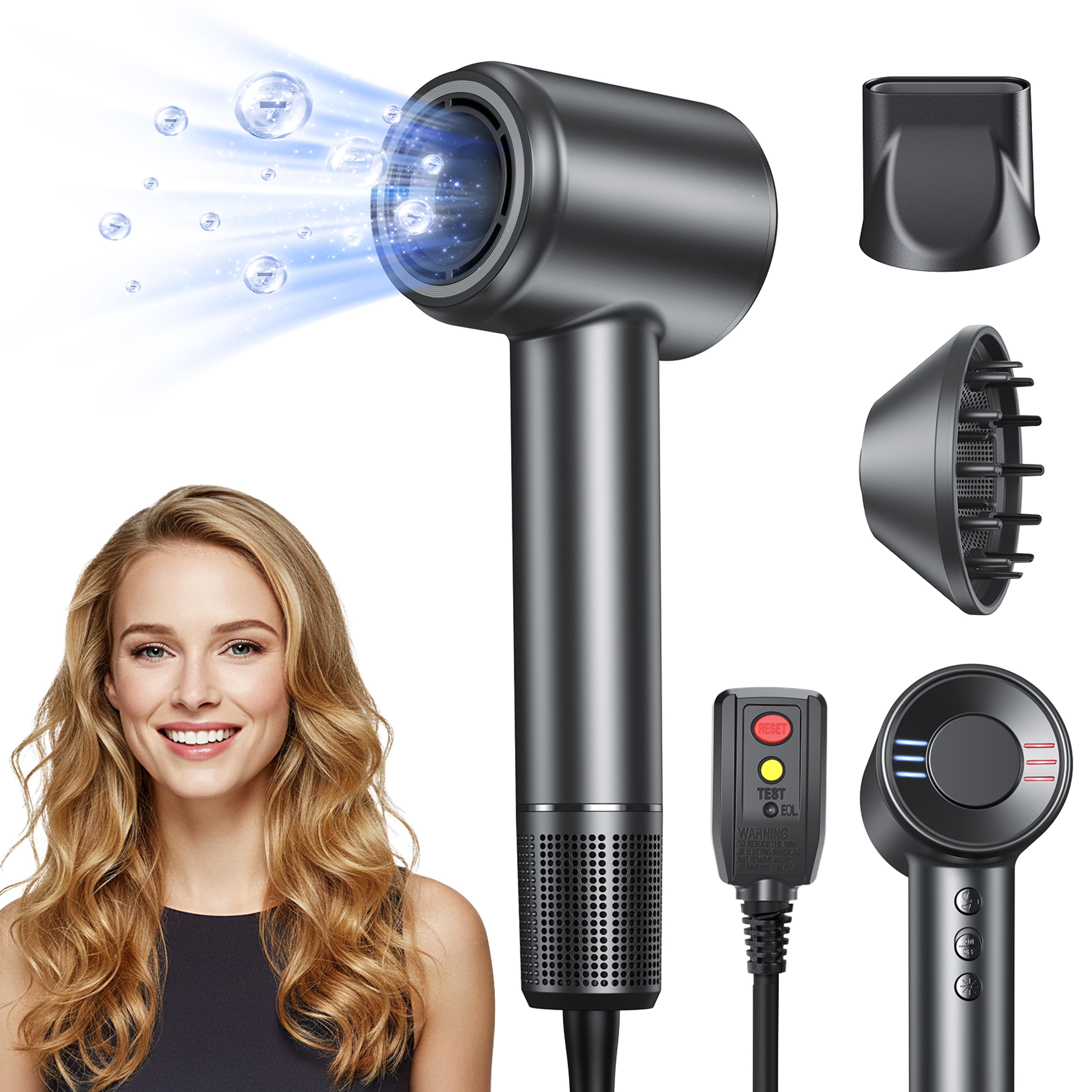 ionic hair dryer with brushless motor fast drying low noise blow dryer