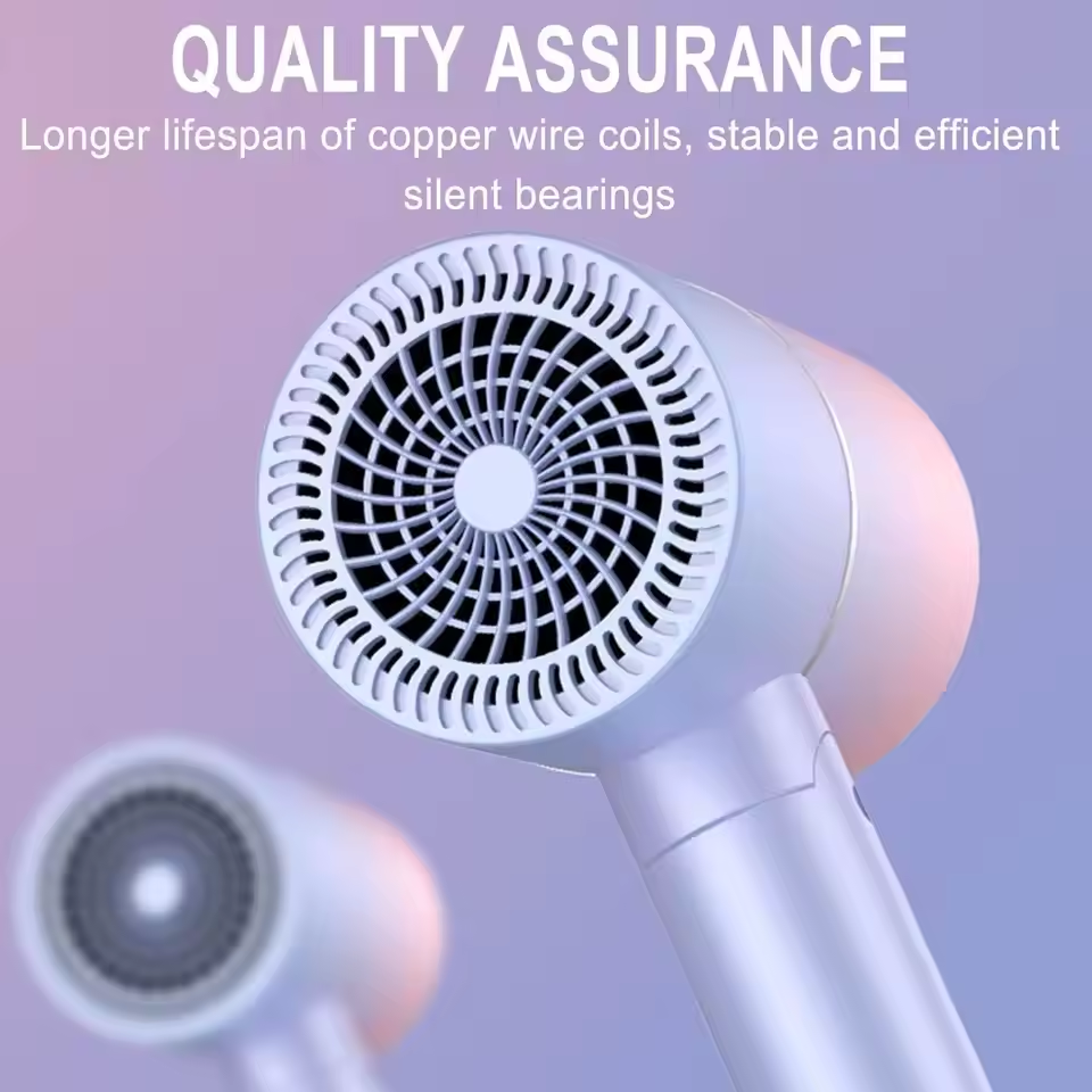Folding Negative Ion Hair Dryer Portable Quiet Travel Blow Dryer With Thermostatic Heat 2