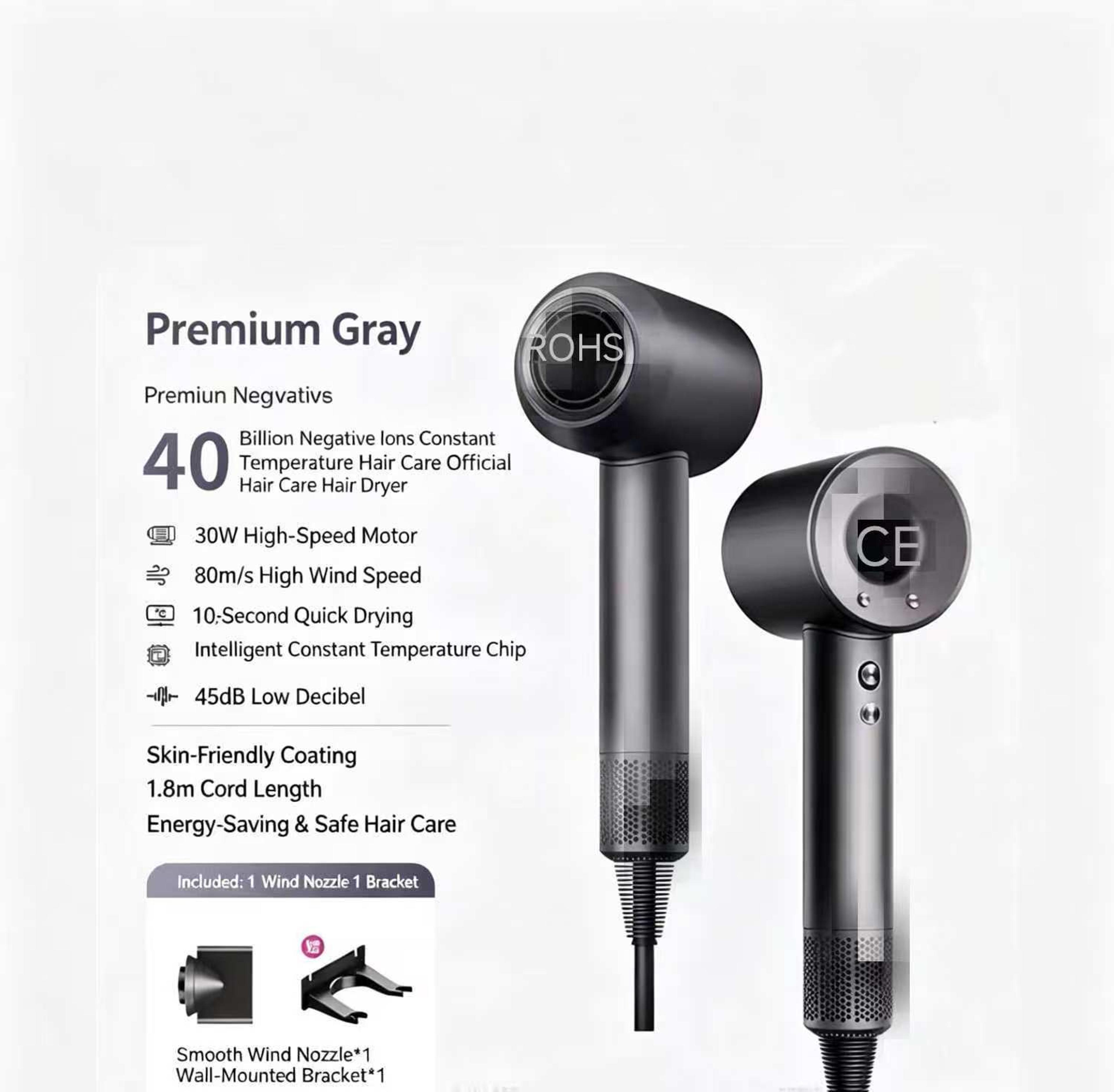 high speed ionic hair dryer with negative ions and constant temperature professional blow dryer