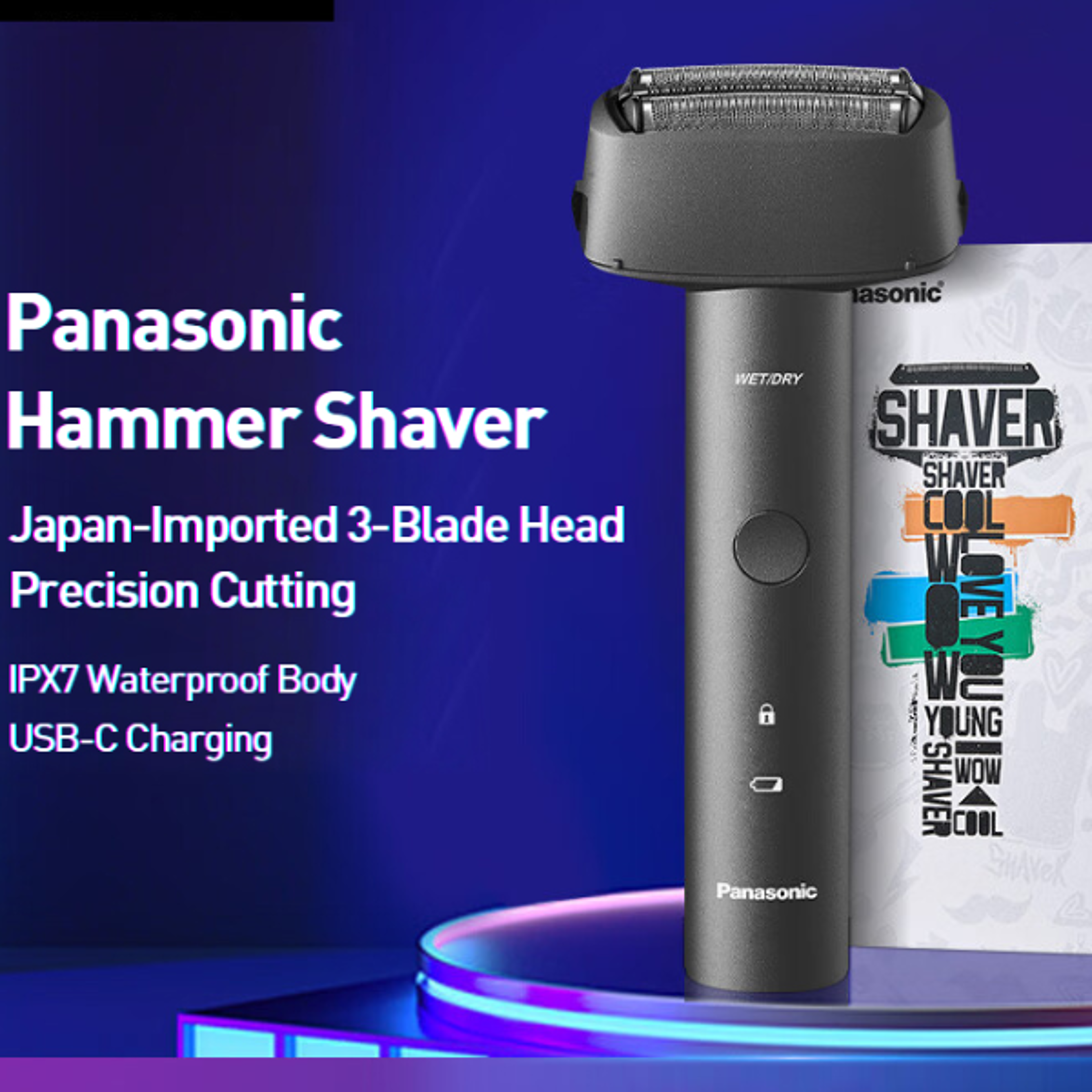 panasonic electric shaver blade men electric razor for wet & dry grooming