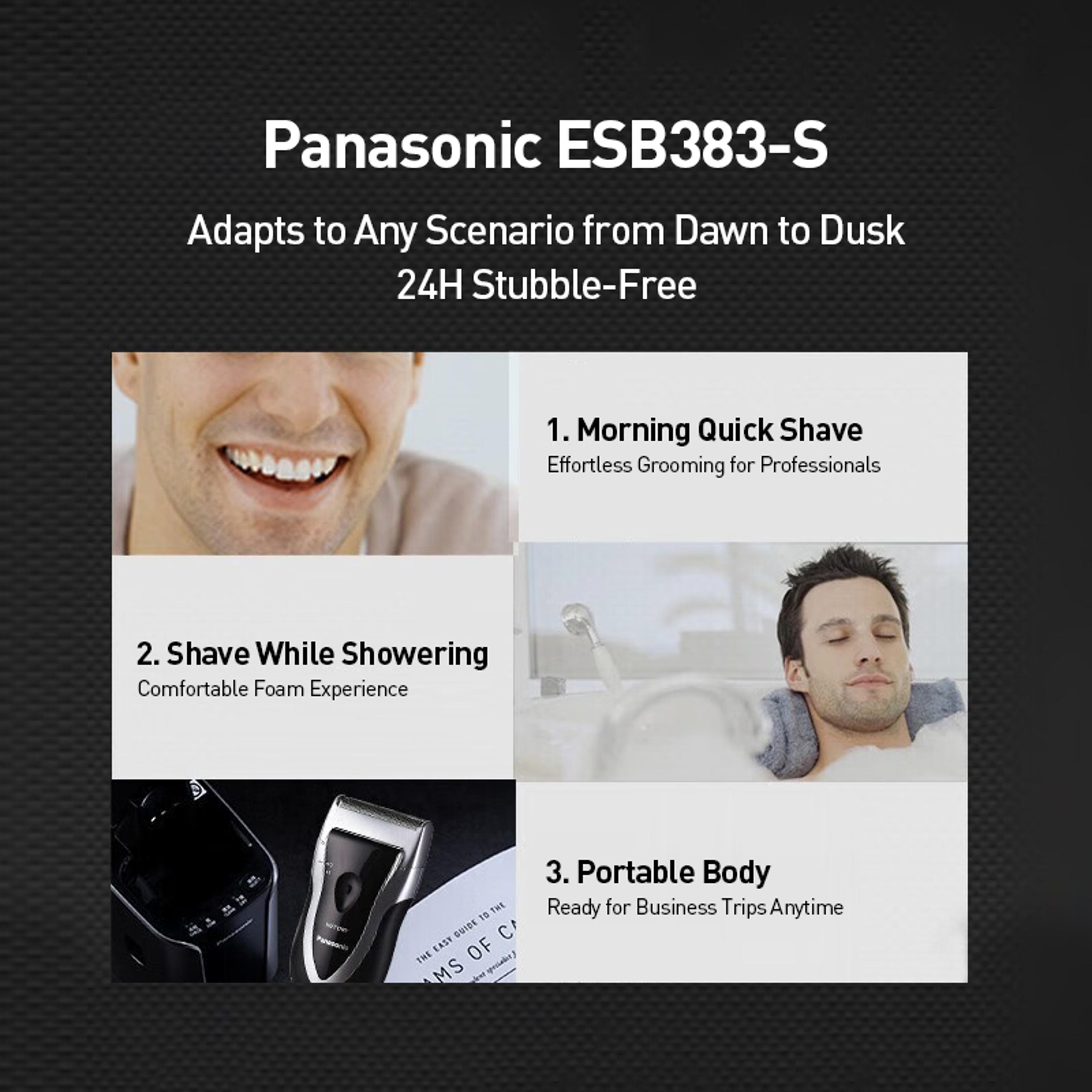 Panasonic Portable Electric Shaver For Men Wet Dry Shaver Battery Powered Travel Razor 1