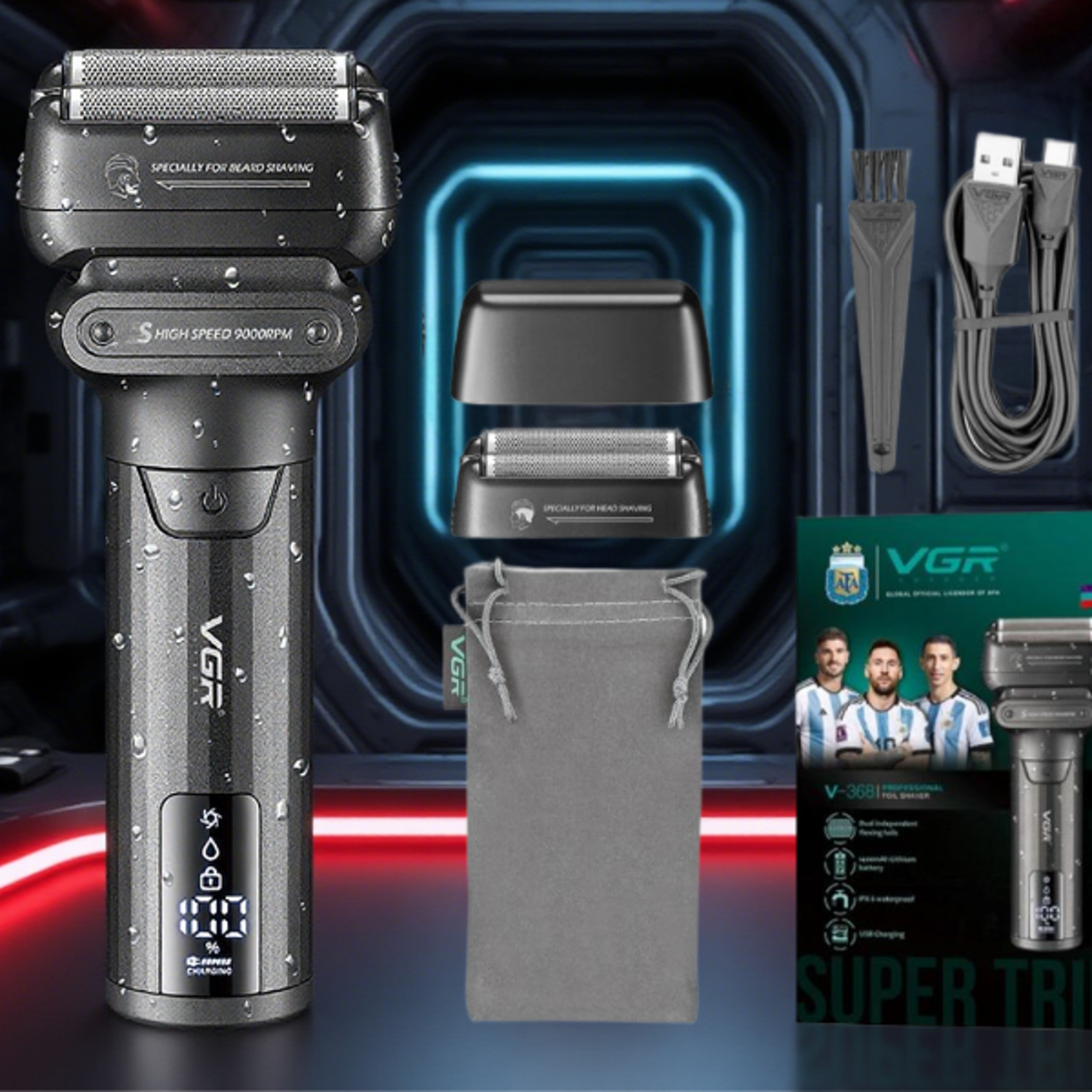 electric shaver waterproof beard trimmer & portable foil razor for men