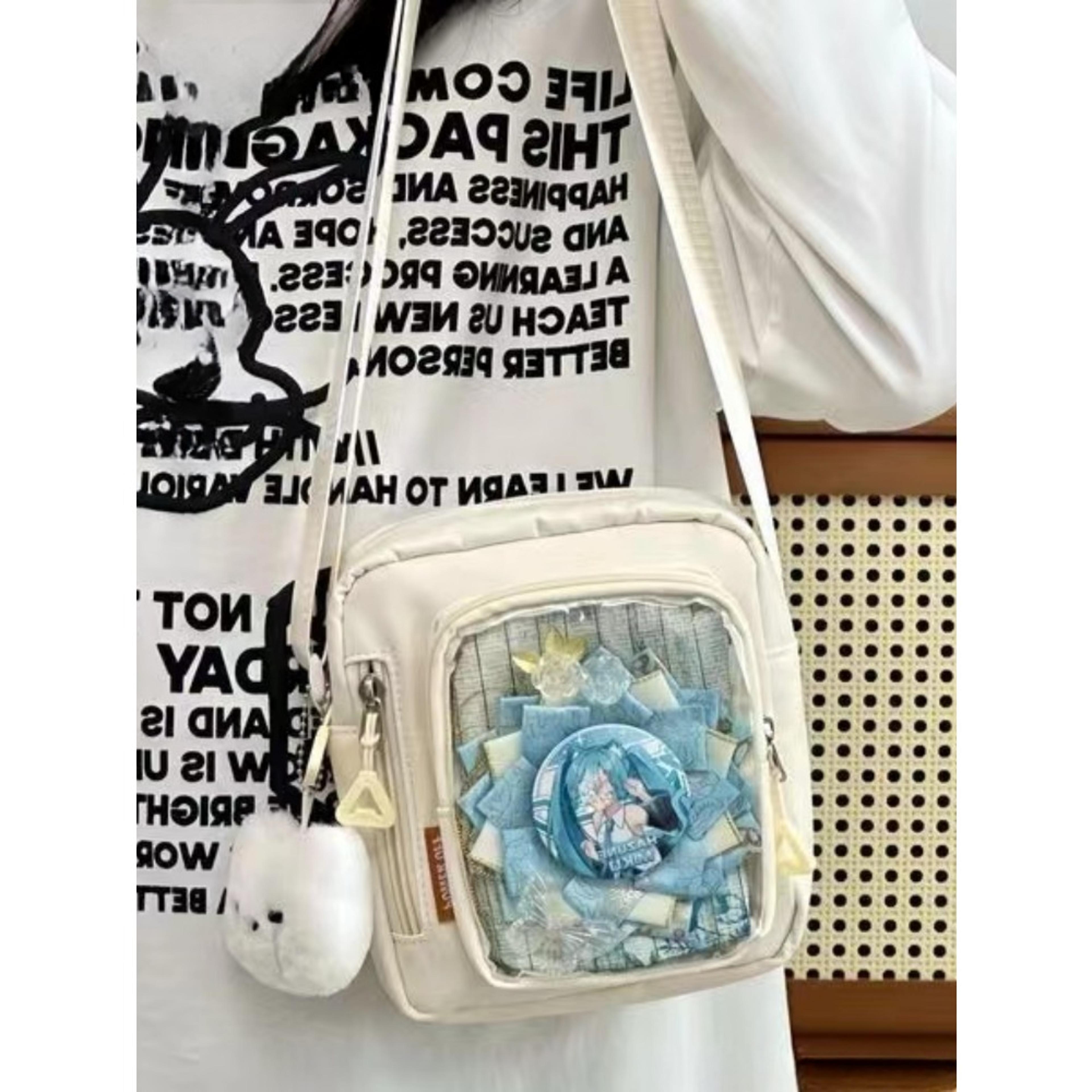 Crossbody Bag With Transparent Pocket Mini Korean Style Ita Shoulder Bag 1