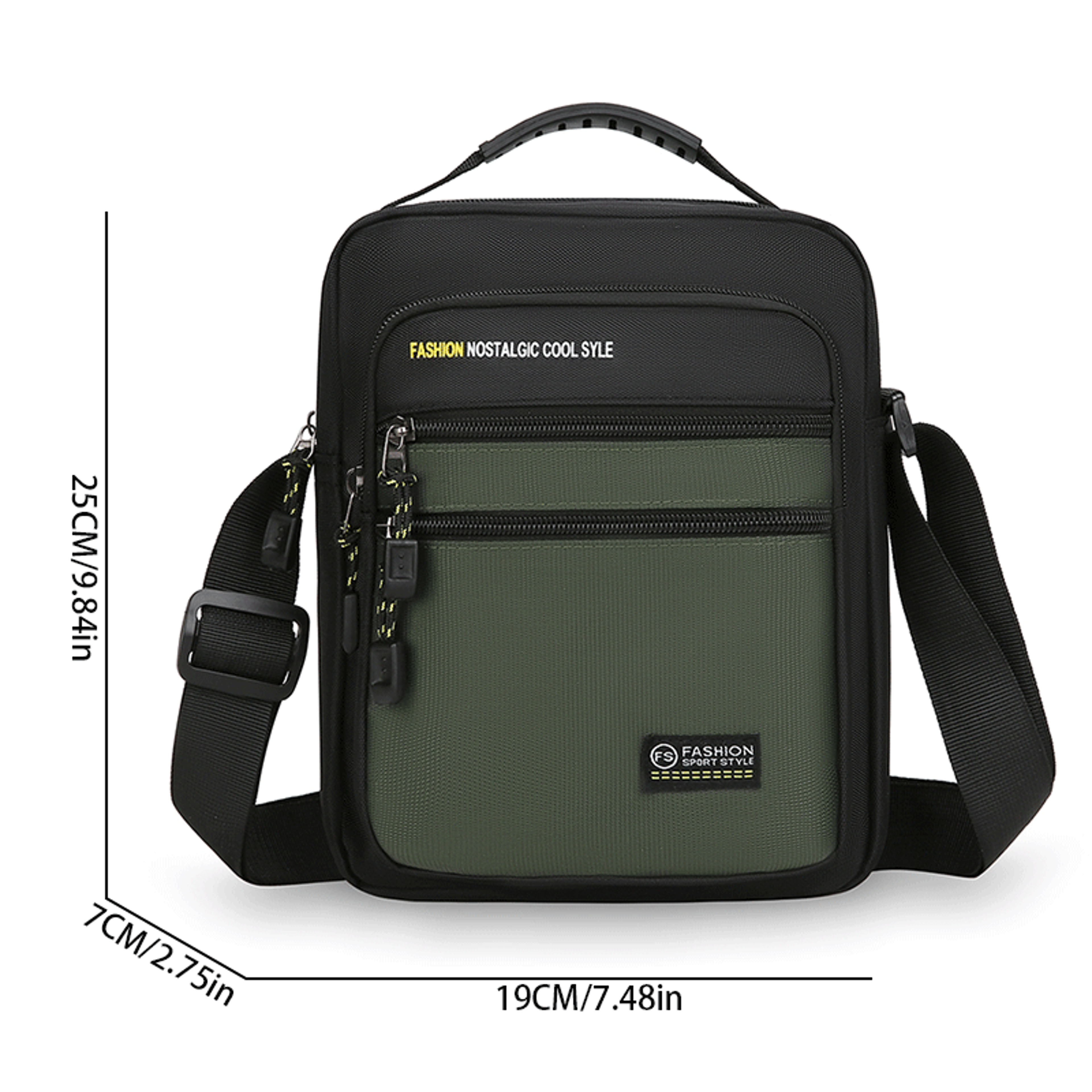 UrbanPro Men Crossbody Bag Large Capacity Oxford Messenger Bag With Multi Pocket Storage 2