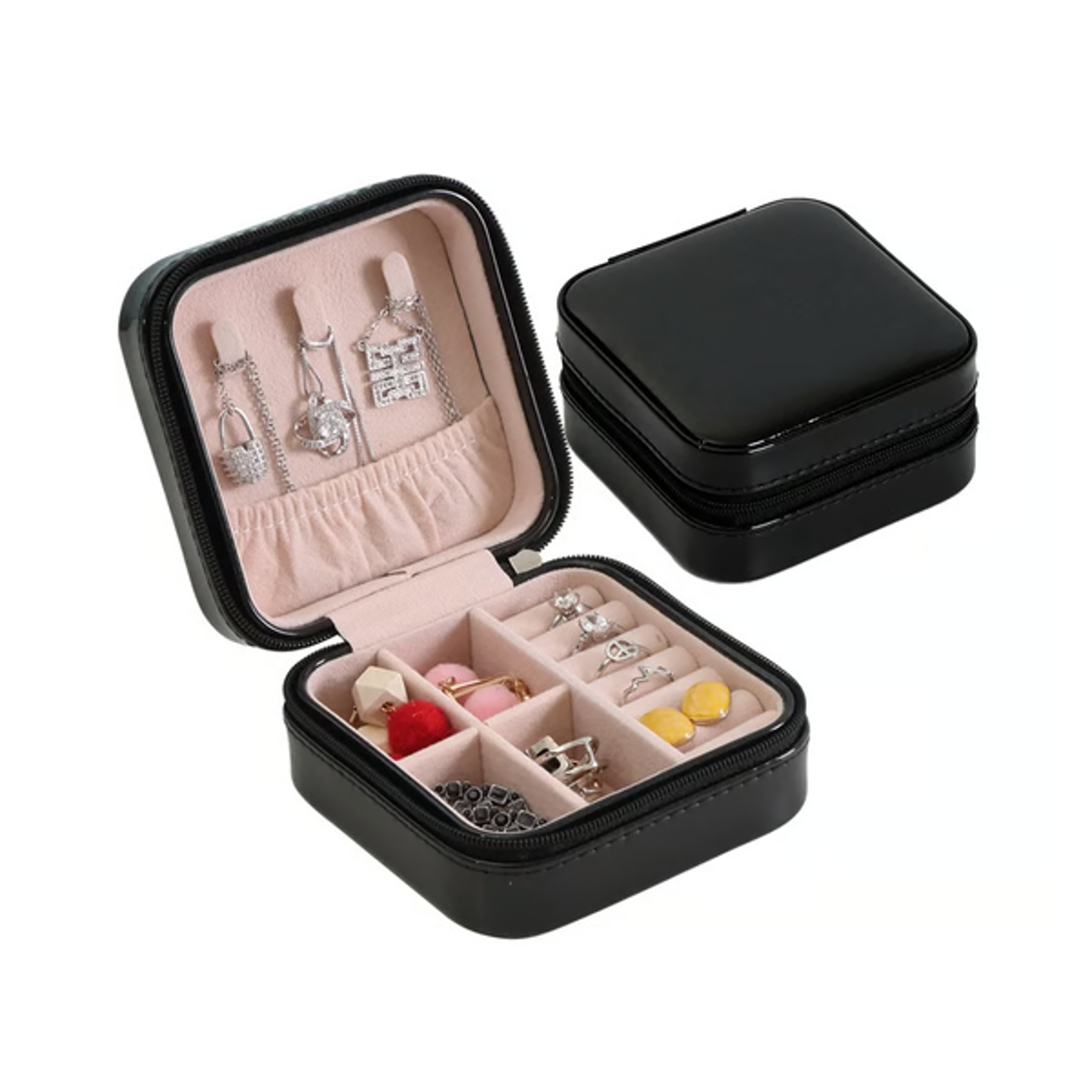 PU Leather Jewelry Organizer black