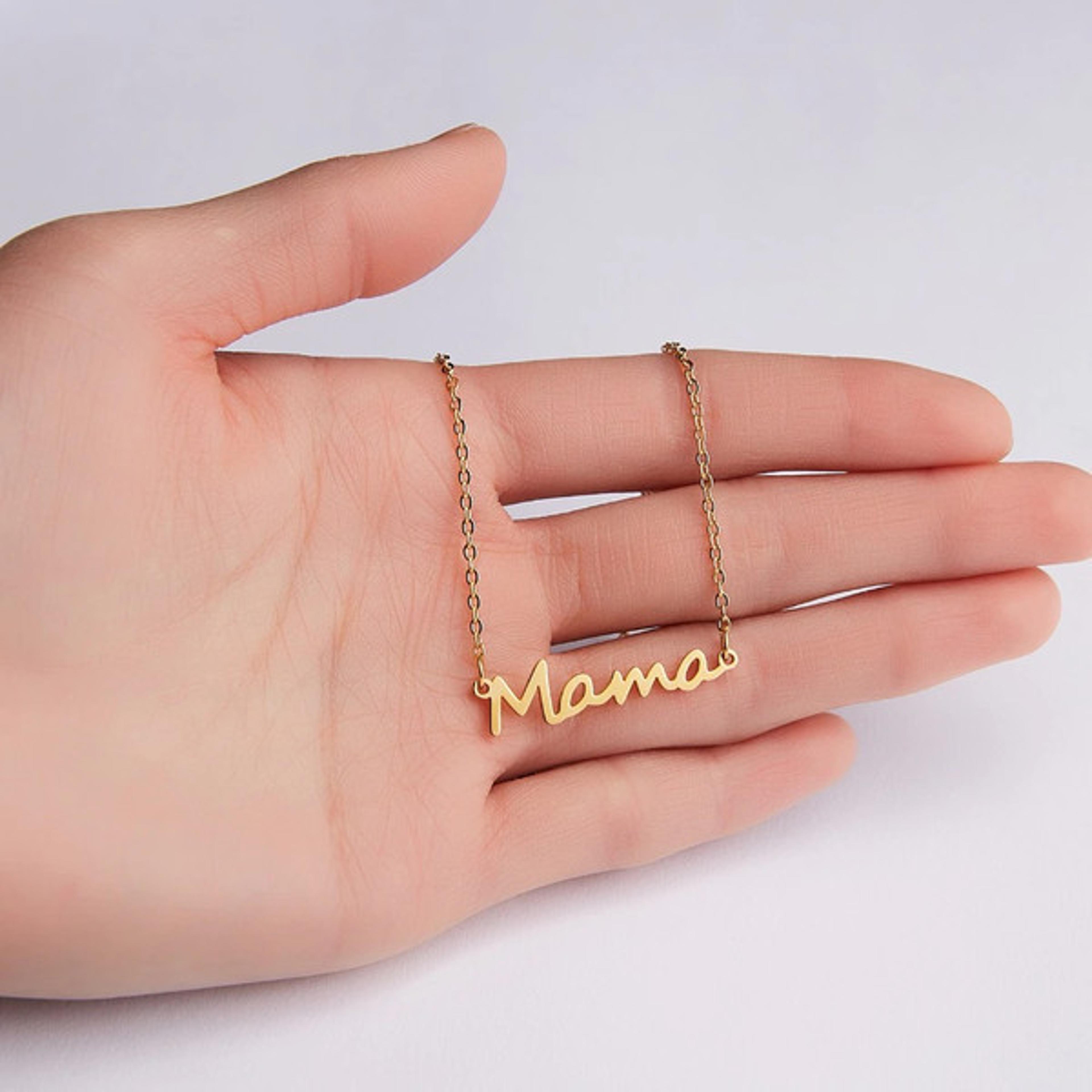 letter mama necklace gold chain