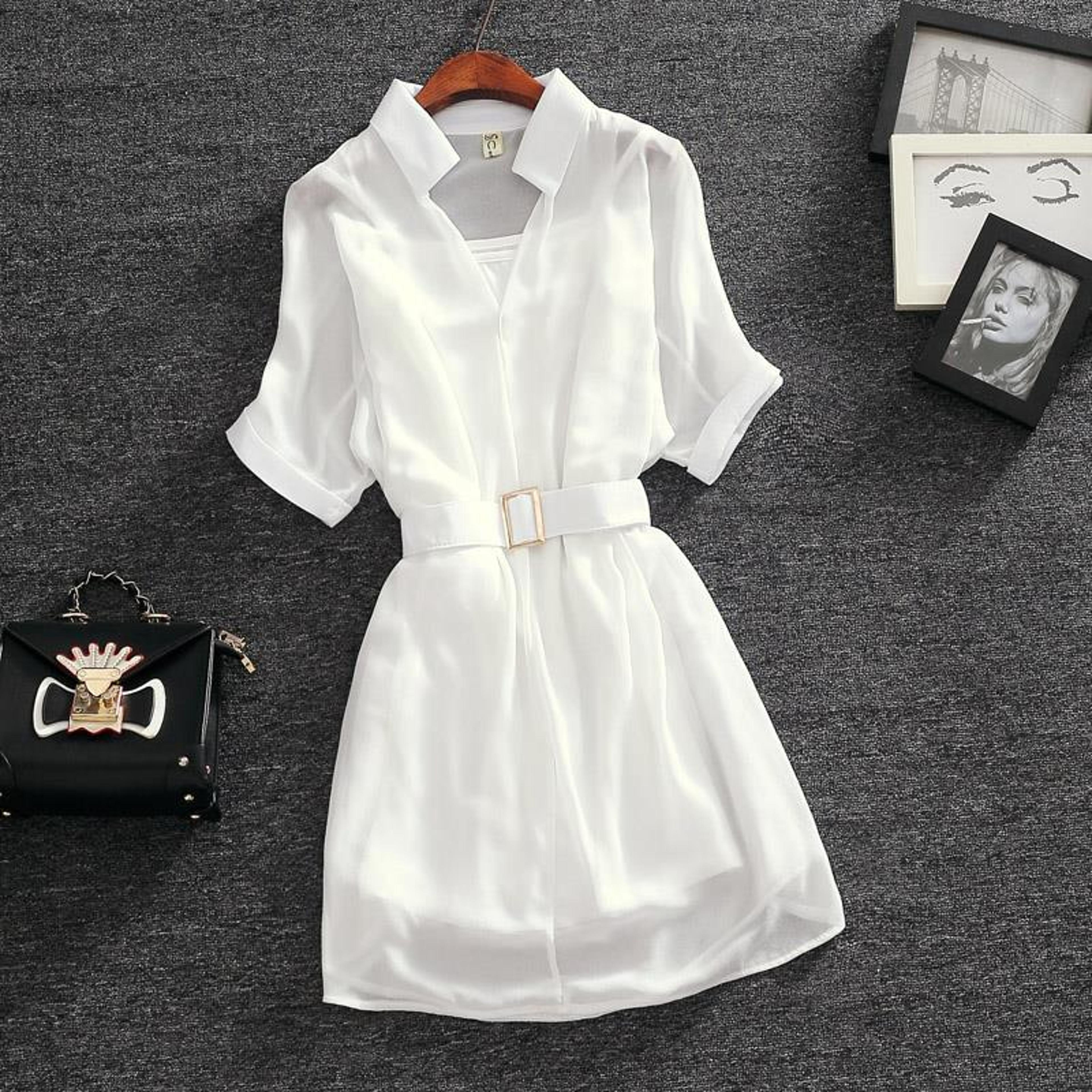 luxury chiffon two piece dress for women, elegant summer party outfit, loose tulle evening dress prom white transparent