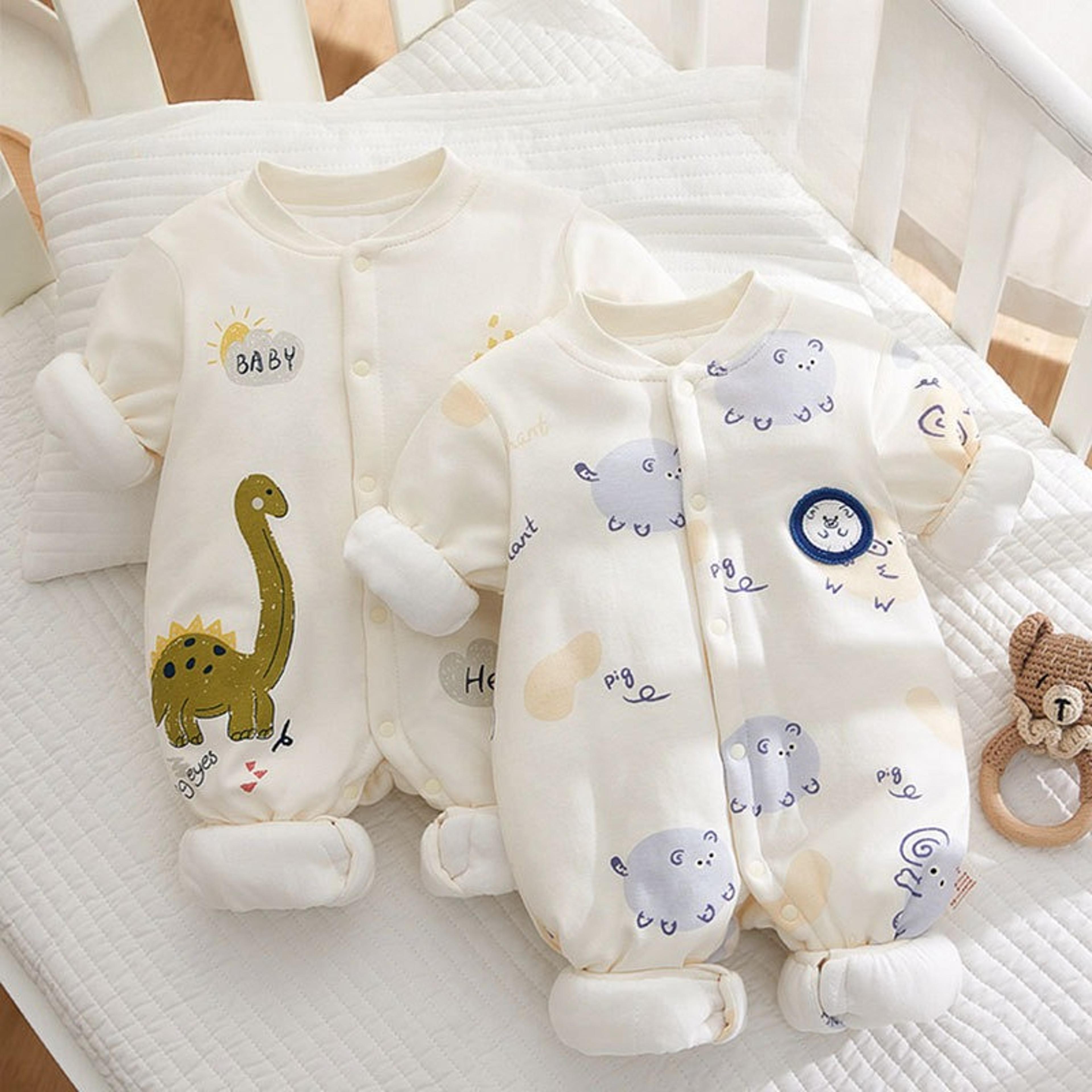 somenie newborn baby onesie thickened winter pure cotton bodysuit warm cotton cute printed outfit for boys girls
