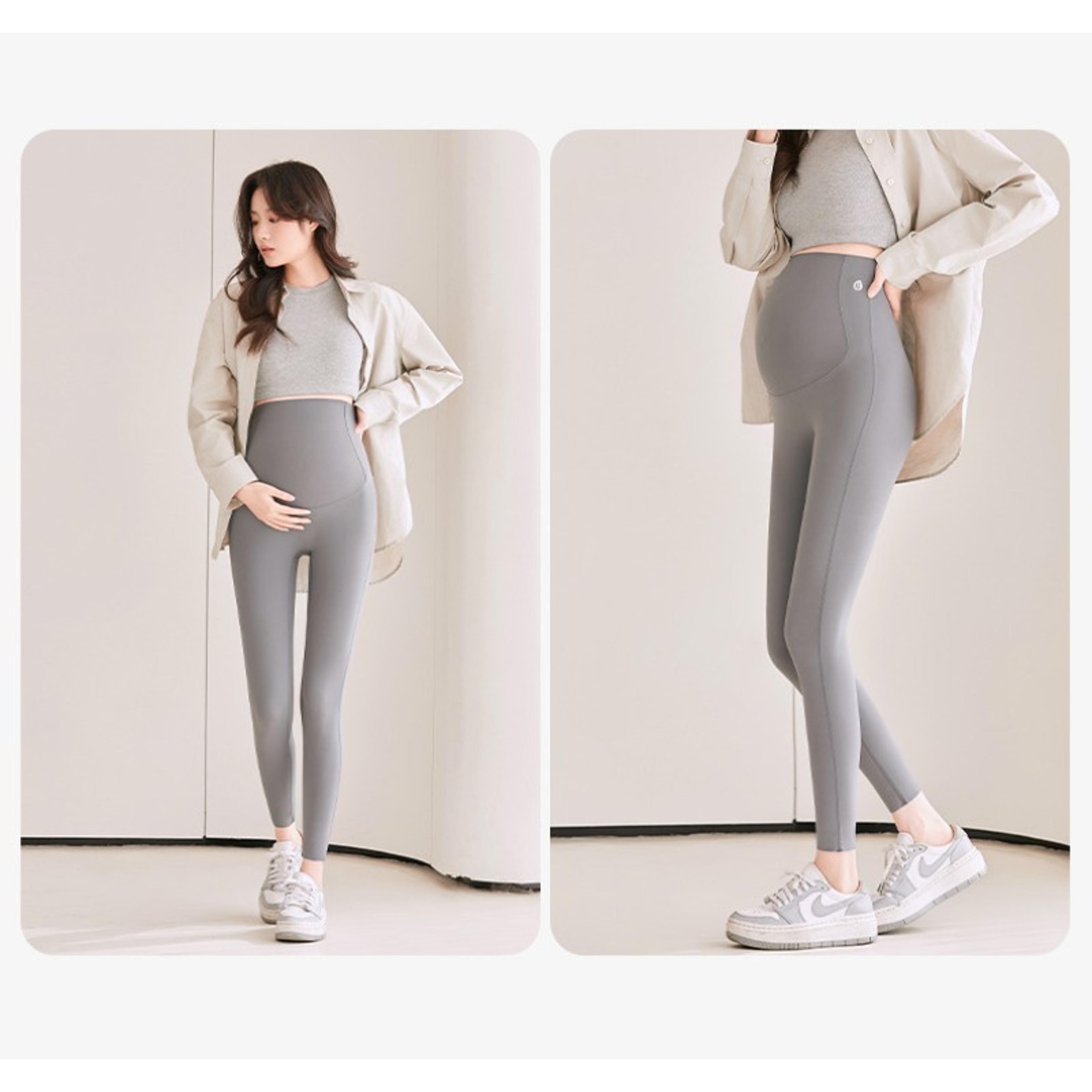 women maternity leggings, over bump pregnancy pants, slim fit stretchy belly support tights for yoga gym and daily wear