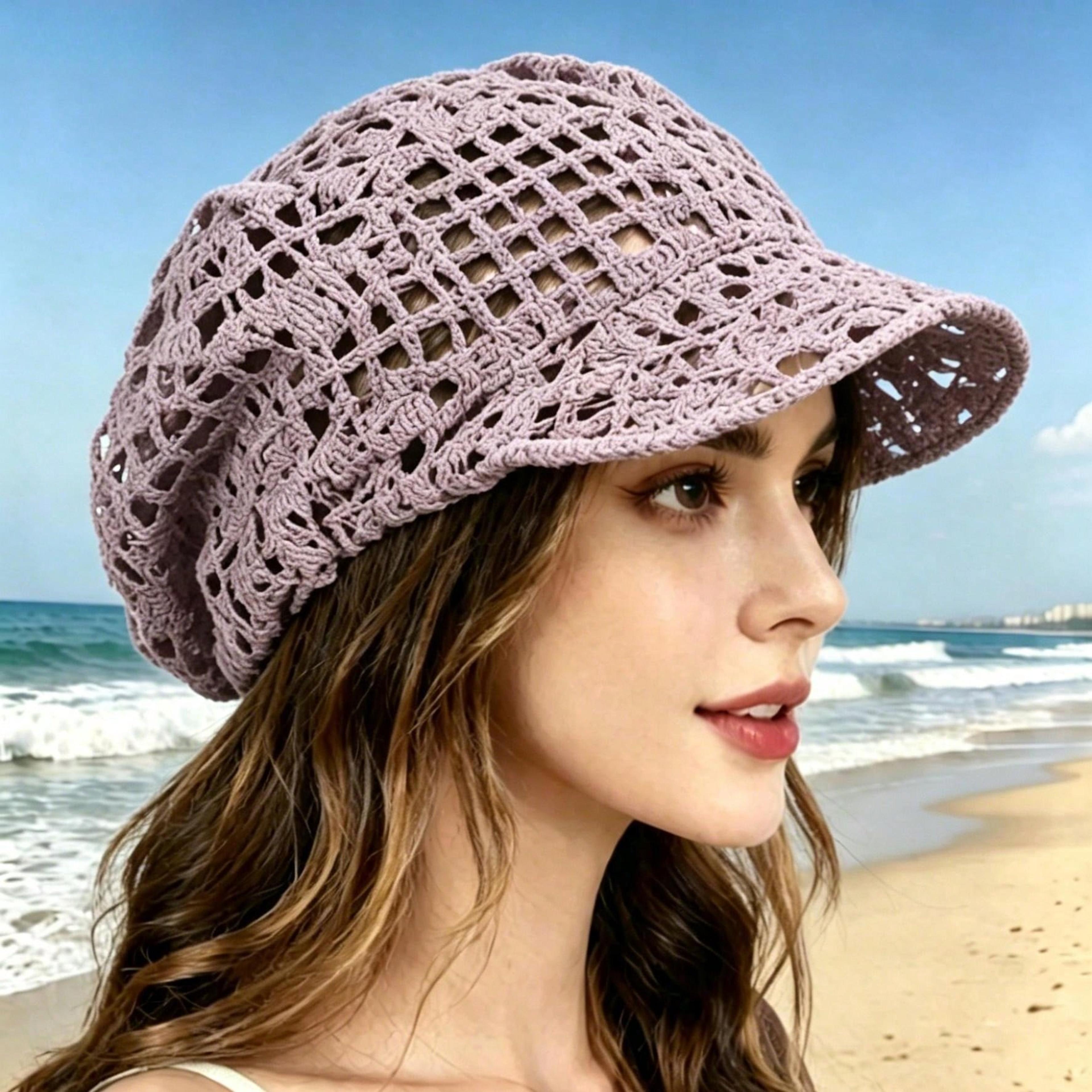 Summer Crochet Mesh Fisherman Hat Sun Protection Cap 2
