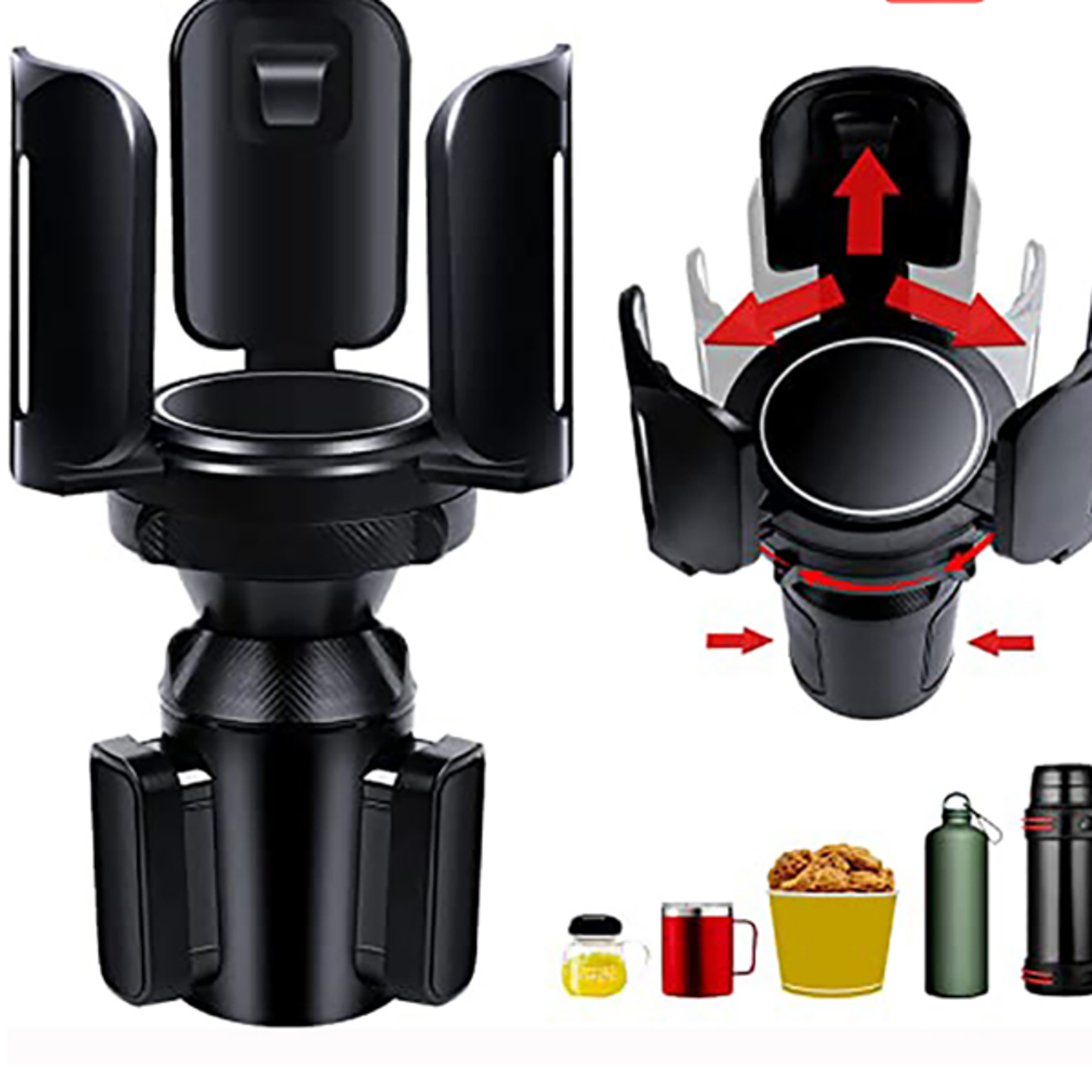 expandable cup holder adapter with adjustable base, upgraded oz large cup holder expander with coaster for car