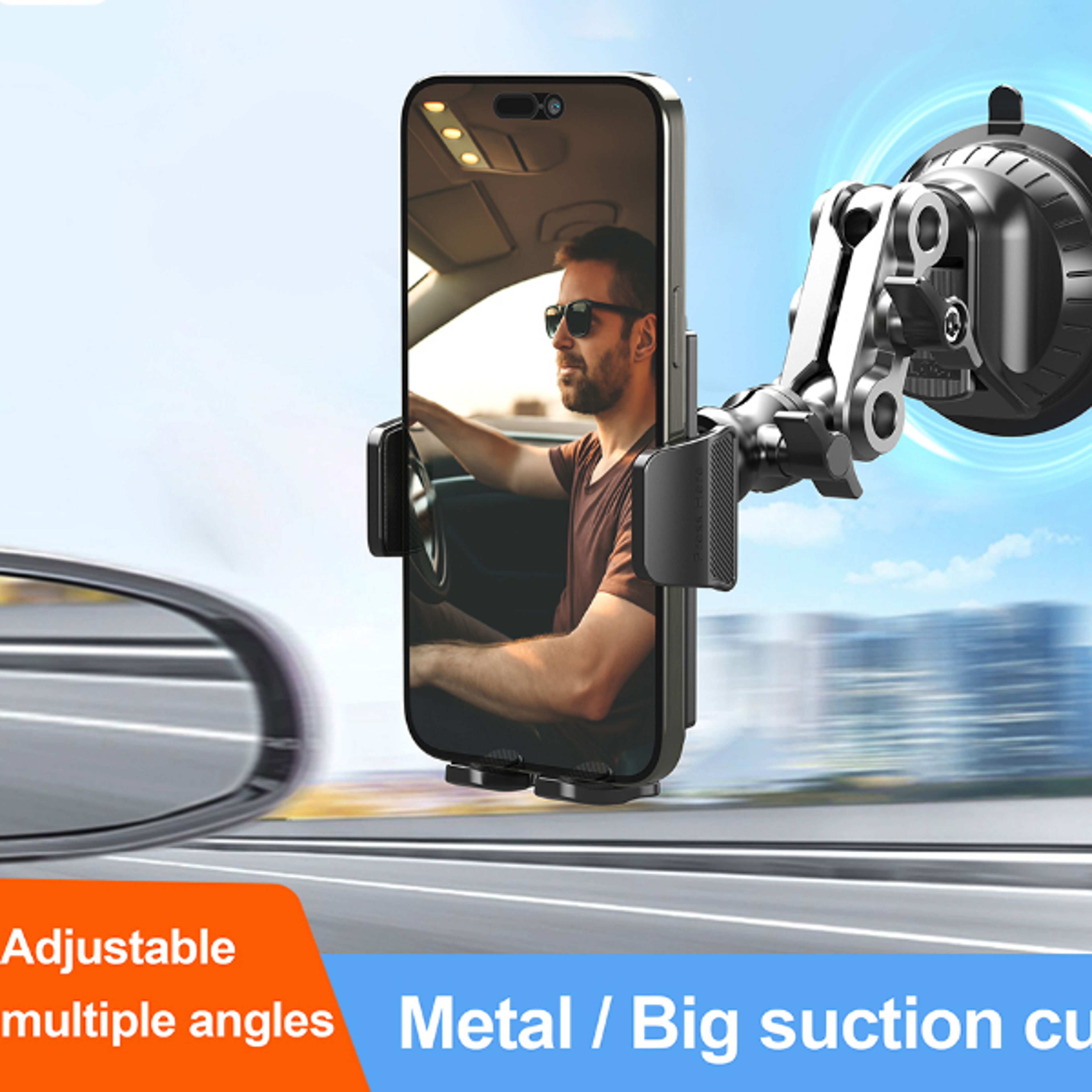 universal magic arm suction lrbh car phone mount, video recording holder