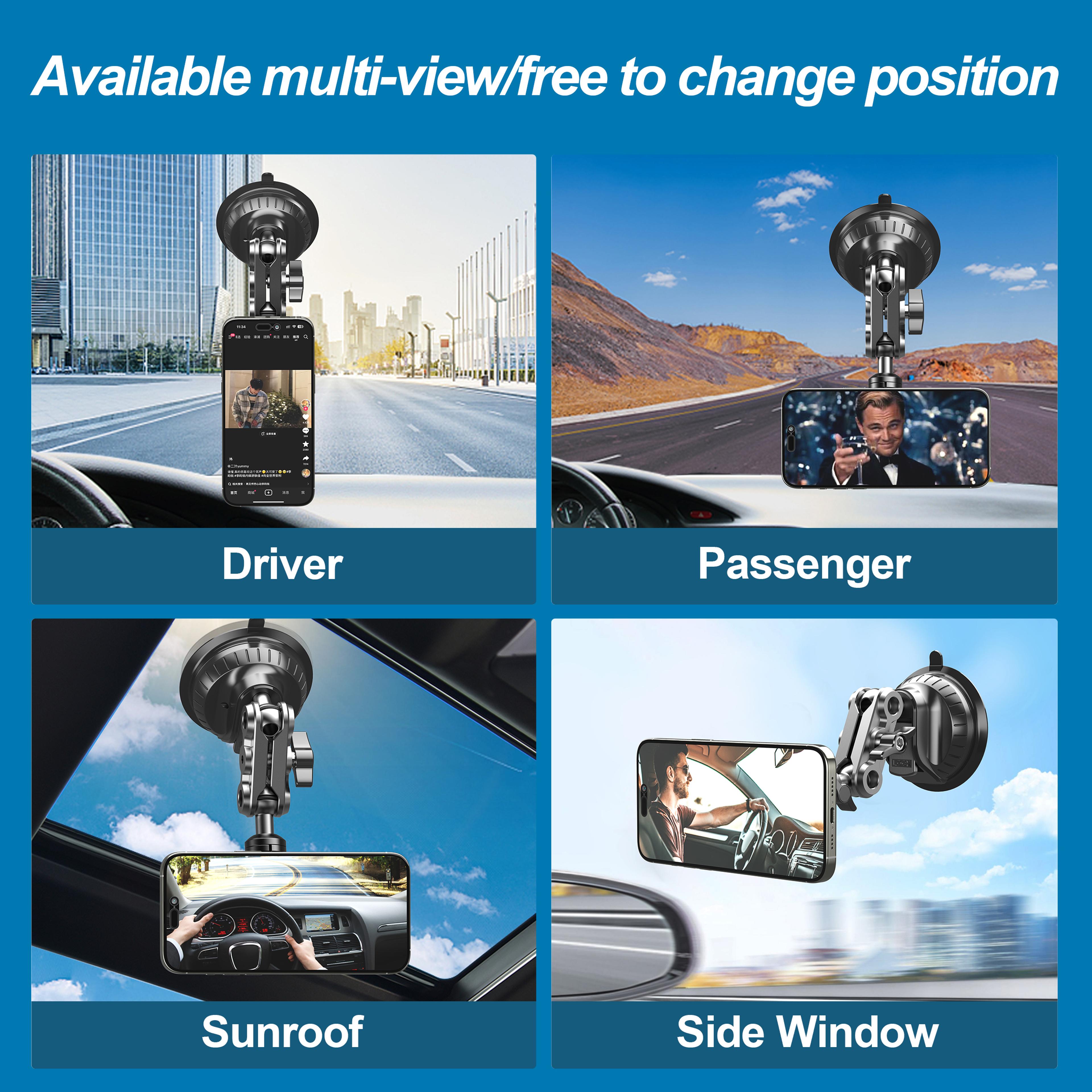 Universal Magic Arm Phone Mount Suction Magnetic Car Holder For Vlog Shooting 4