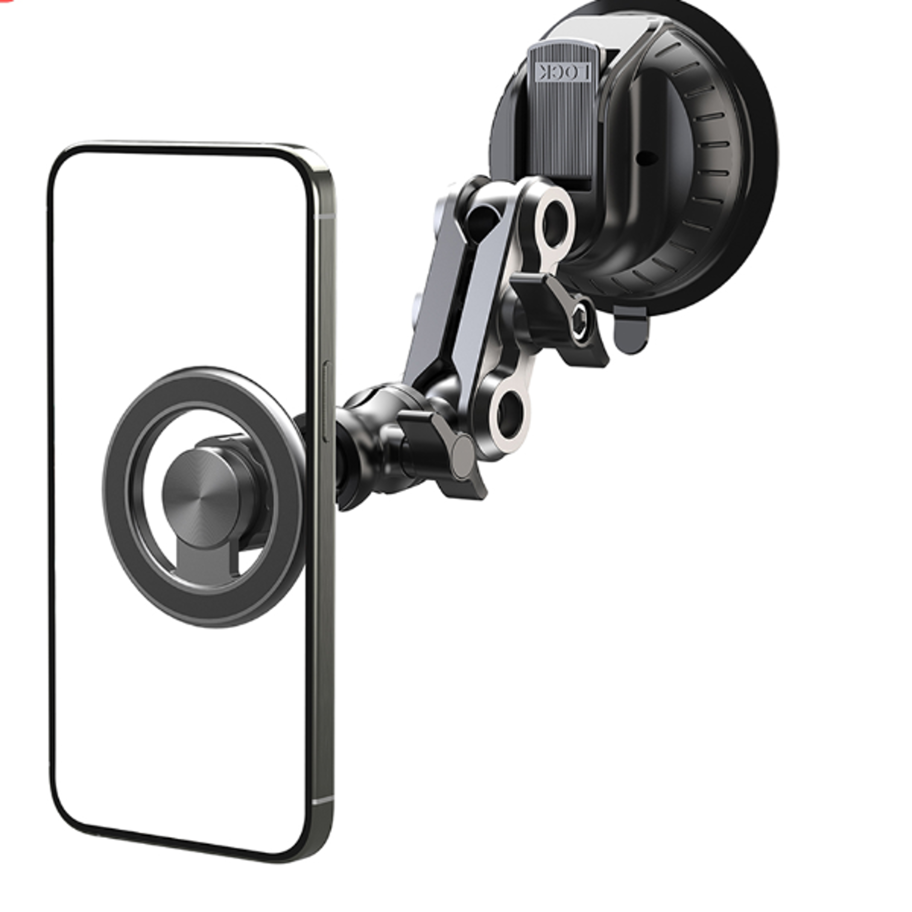 universal magic arm phone mount, suction magnetic car holder for vlog shooting