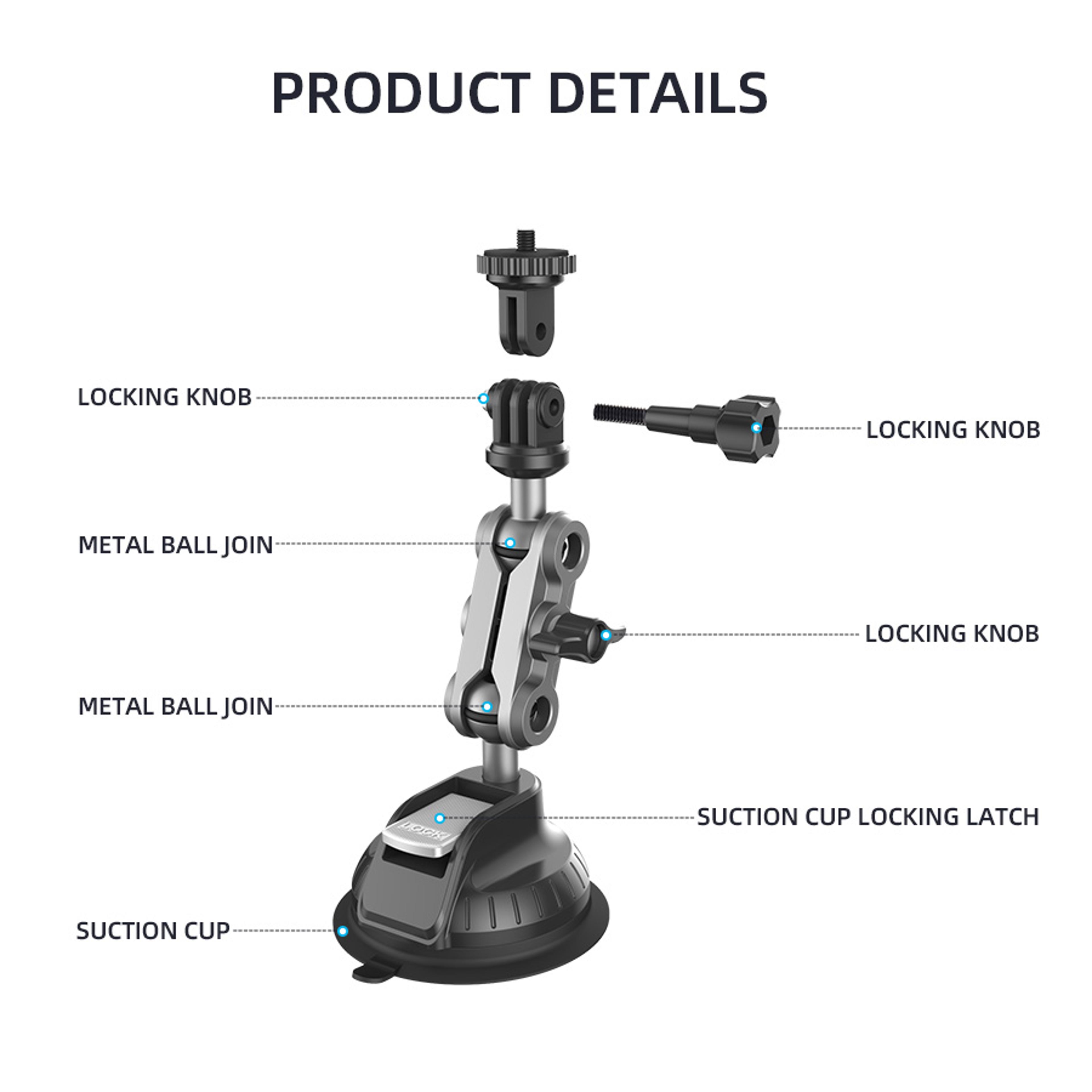 Dashboard Quickrelease Holder Powerful Suction Cup Car Mount For Insta 1