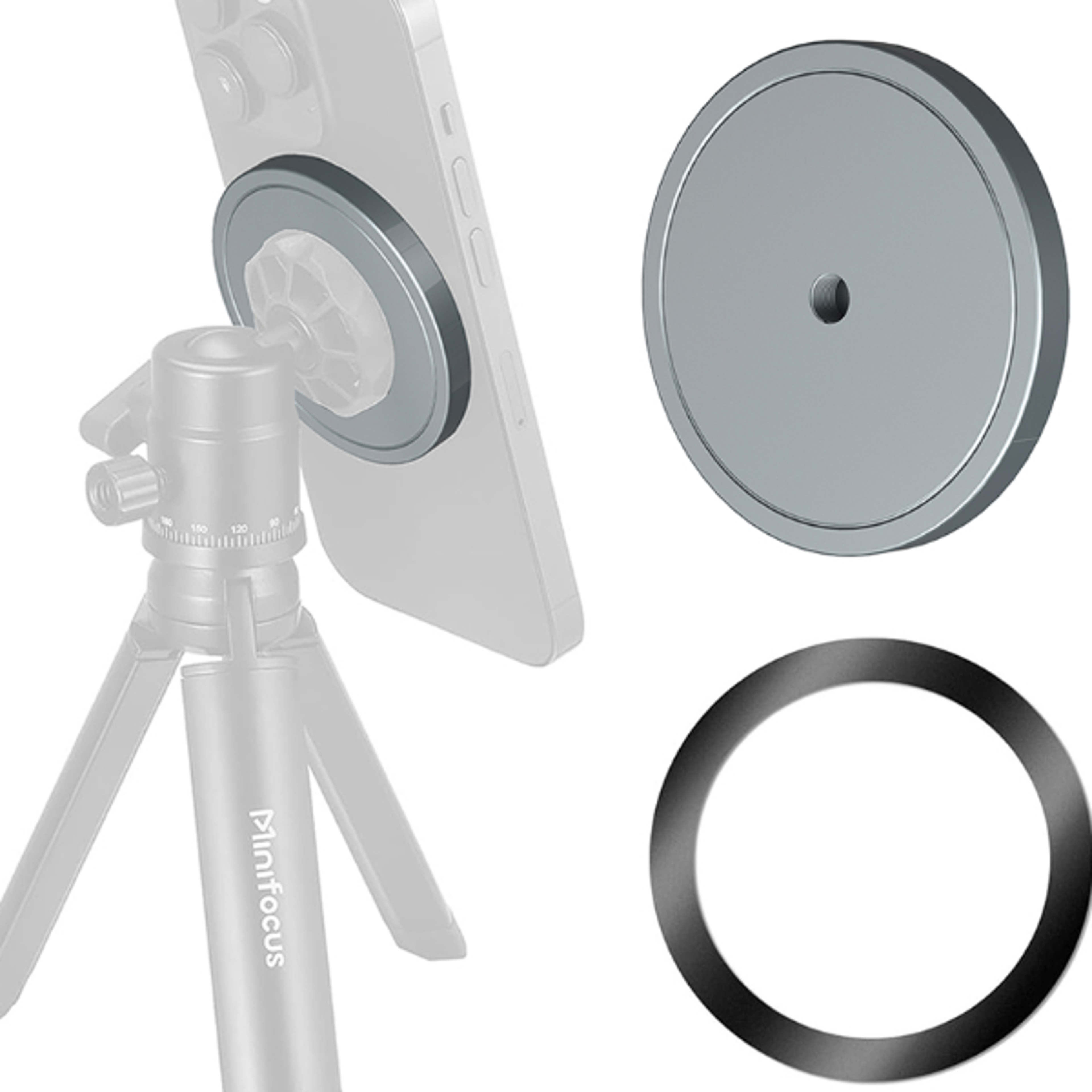 mount for magsafe, magnetic tripod adapter for iphone max/mini, compact and lightweight case cover