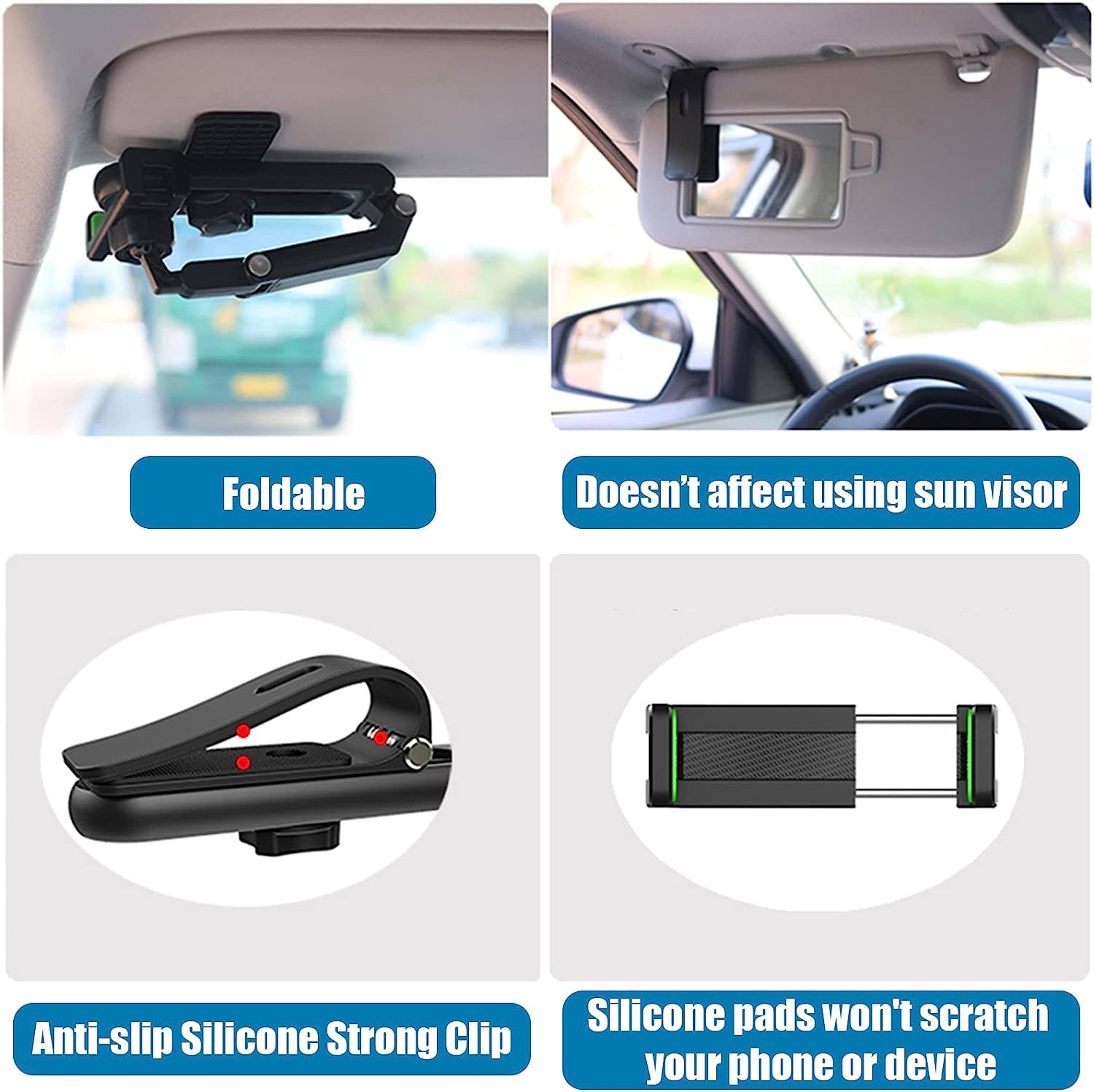 Multifunctional Rotating Sun Visor Phone Holder For Car Cell Phone Mount For IPhone Samsung Android 4