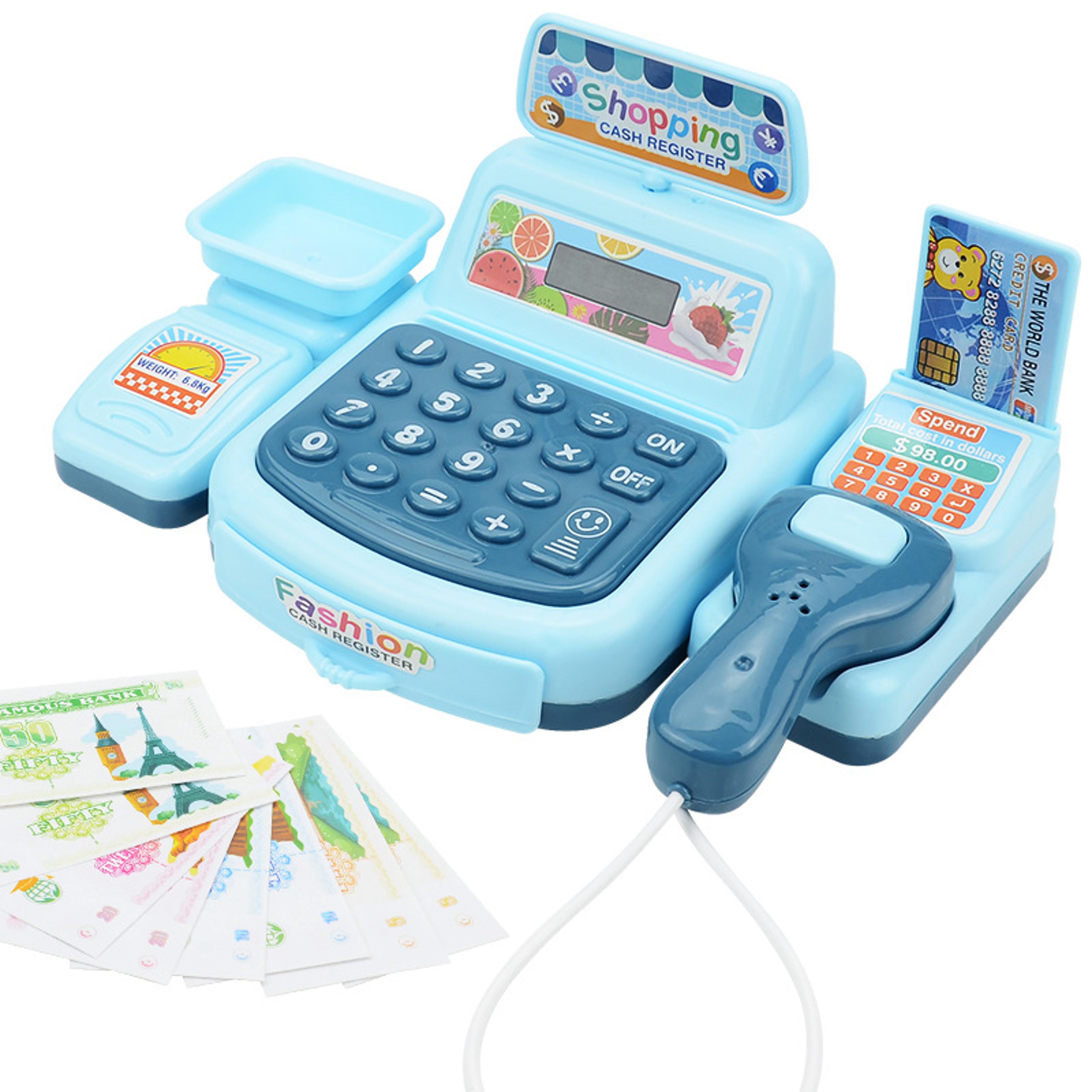 realistic checkout counter, simulated cash register toys playhouse roleplay, education shopping model, child play games