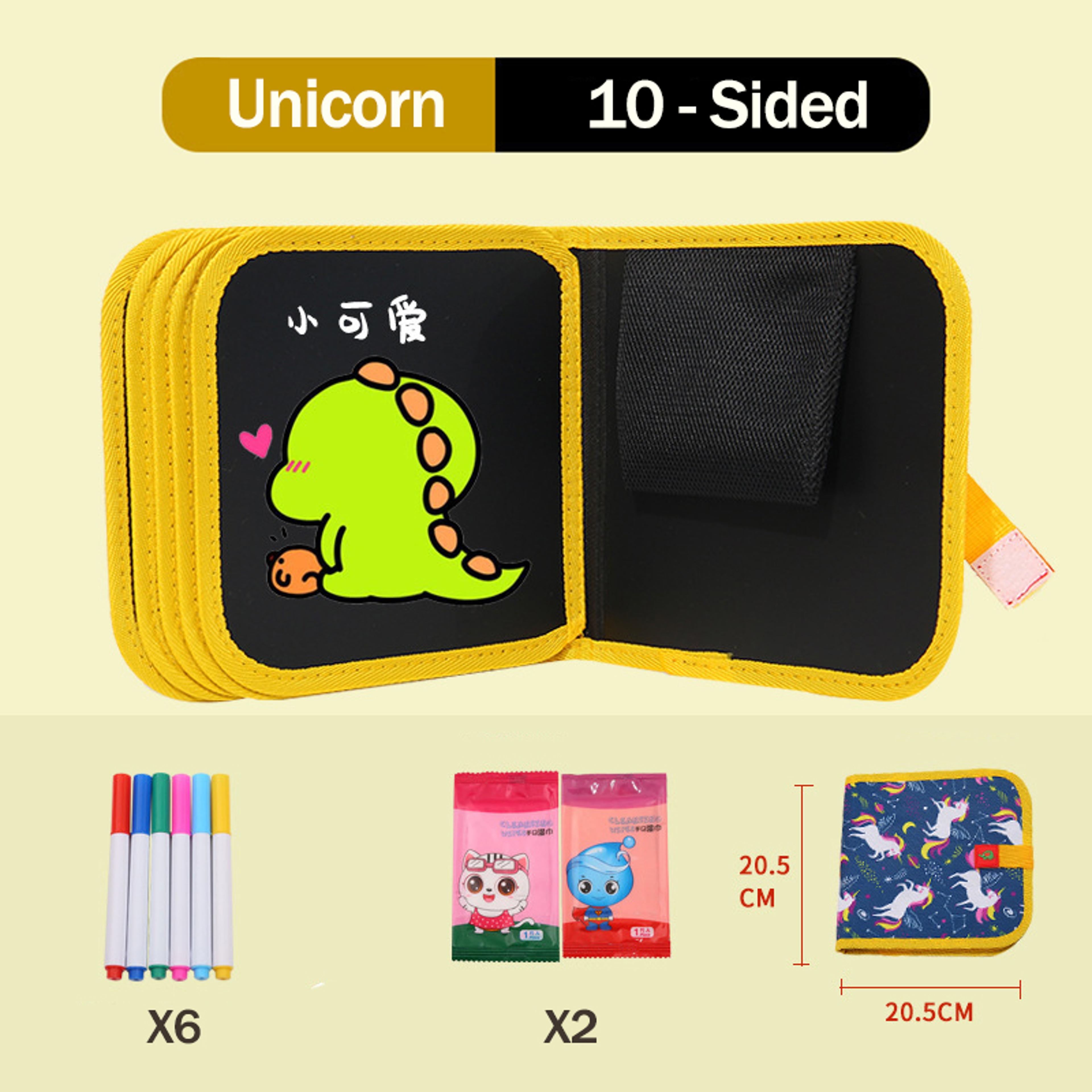 Portable Kids Cartoon Drawing Board Magic Blackboard Coloring Pen Reusable Paint Book Set For Early 6