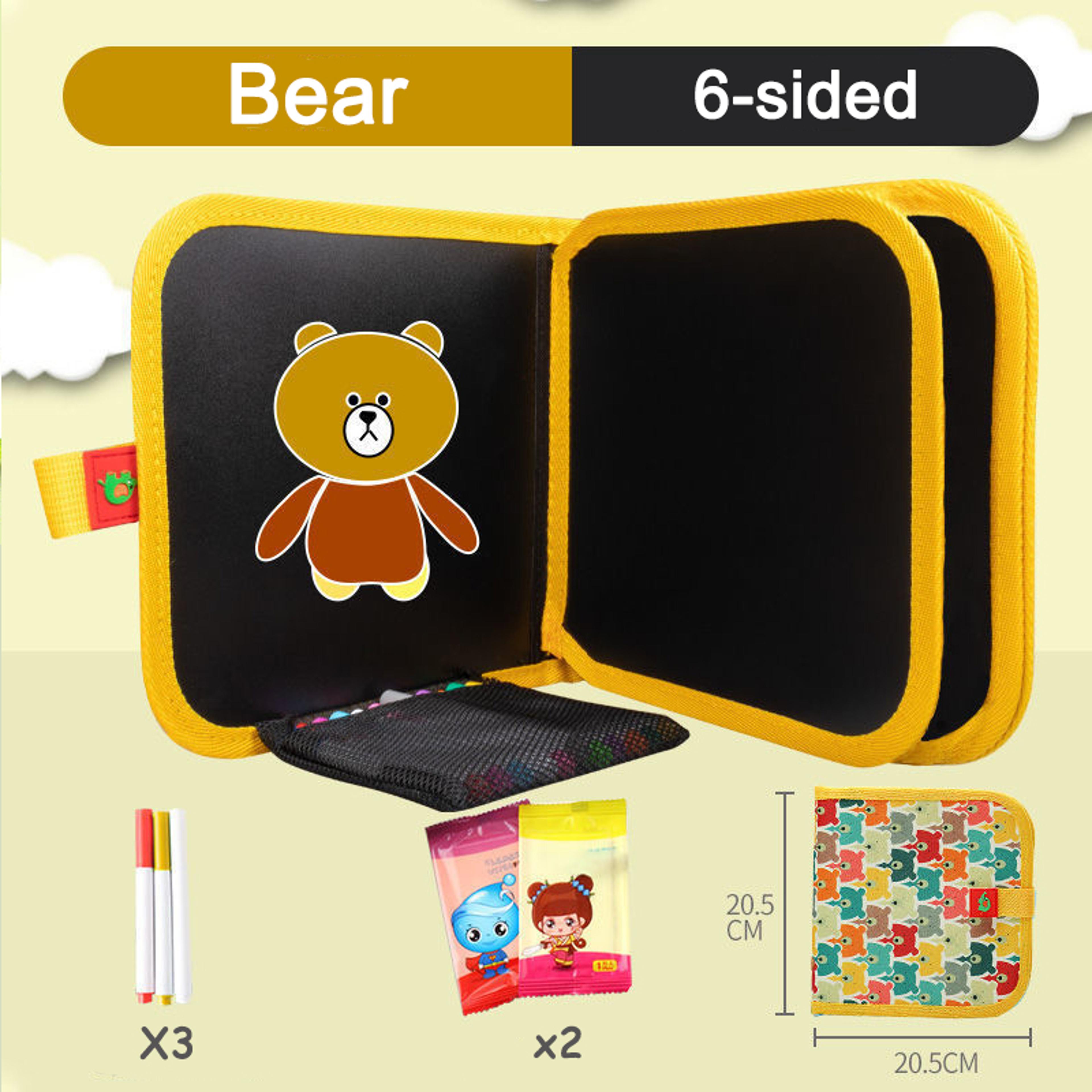 Portable Kids Cartoon Drawing Board Magic Blackboard Coloring Pen Reusable Paint Book Set For Early 8