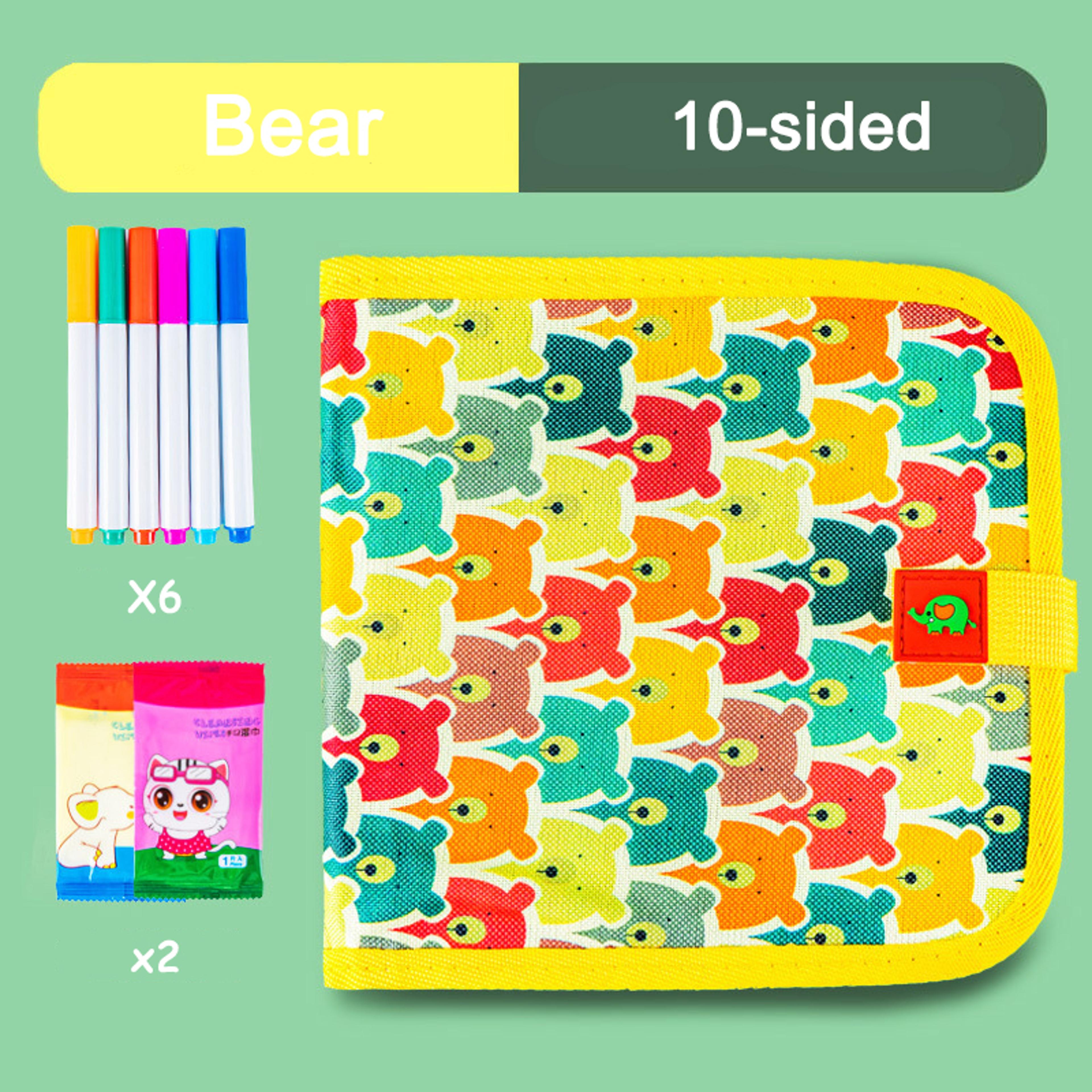 Portable Kids Cartoon Drawing Board Magic Blackboard Coloring Pen Reusable Paint Book Set For Early 19