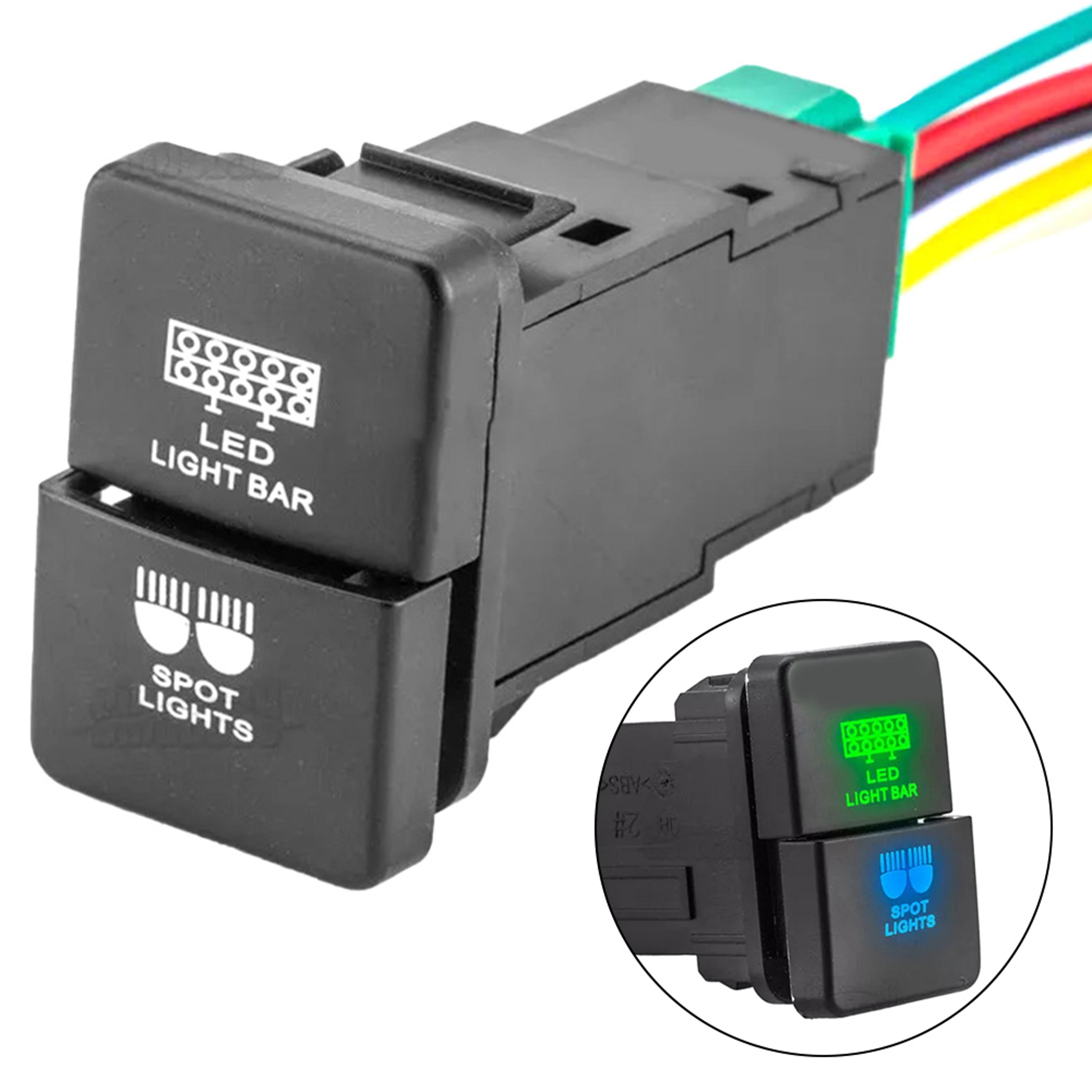 Toyota Tacoma Automotive Fog Light Switch Wiring Harness Dual Push Button LED Light Bar 3