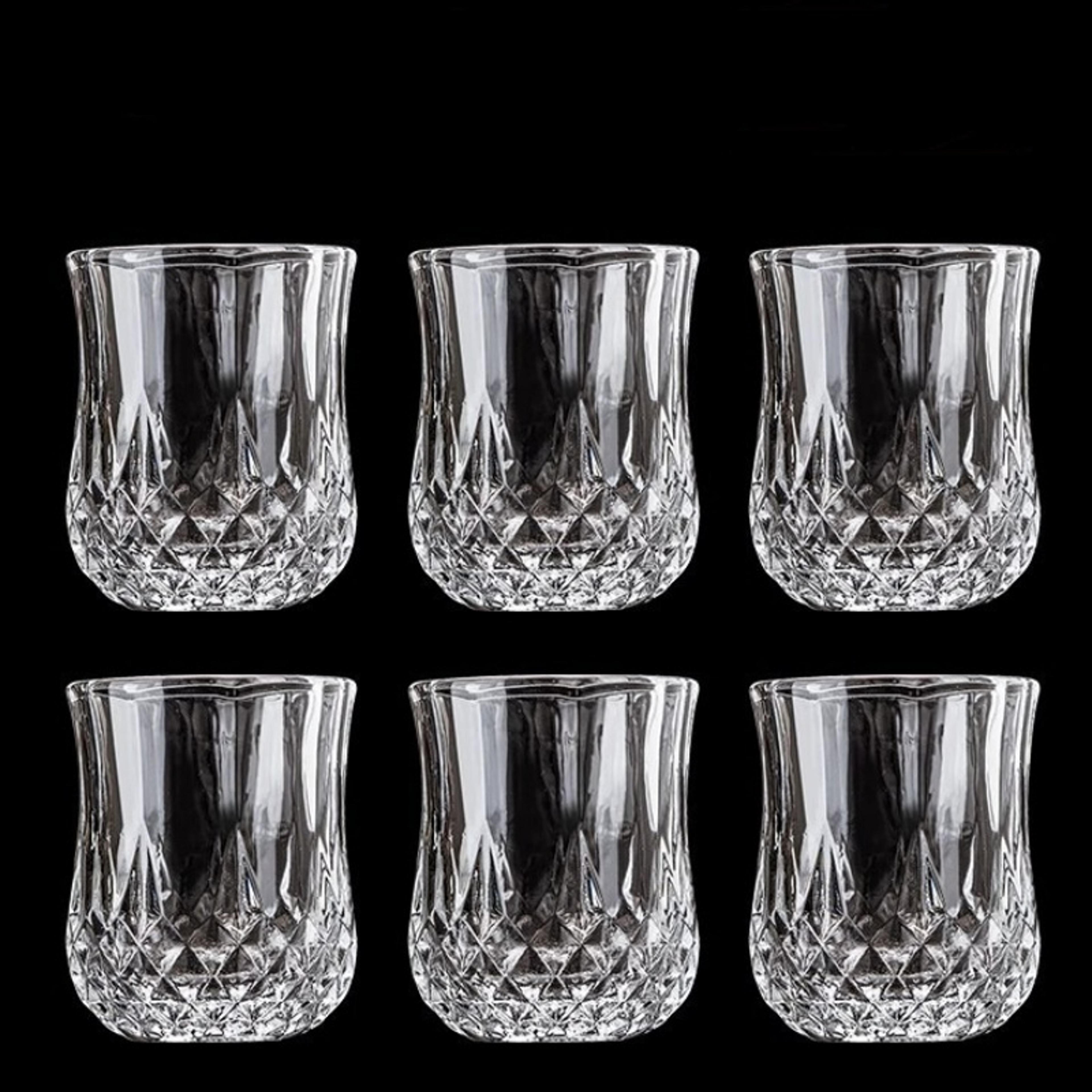 Vintage Relief Whiskey Glass Cup Diamond Shaped Mini Shot Glass Household Bar Drinking Tools 2