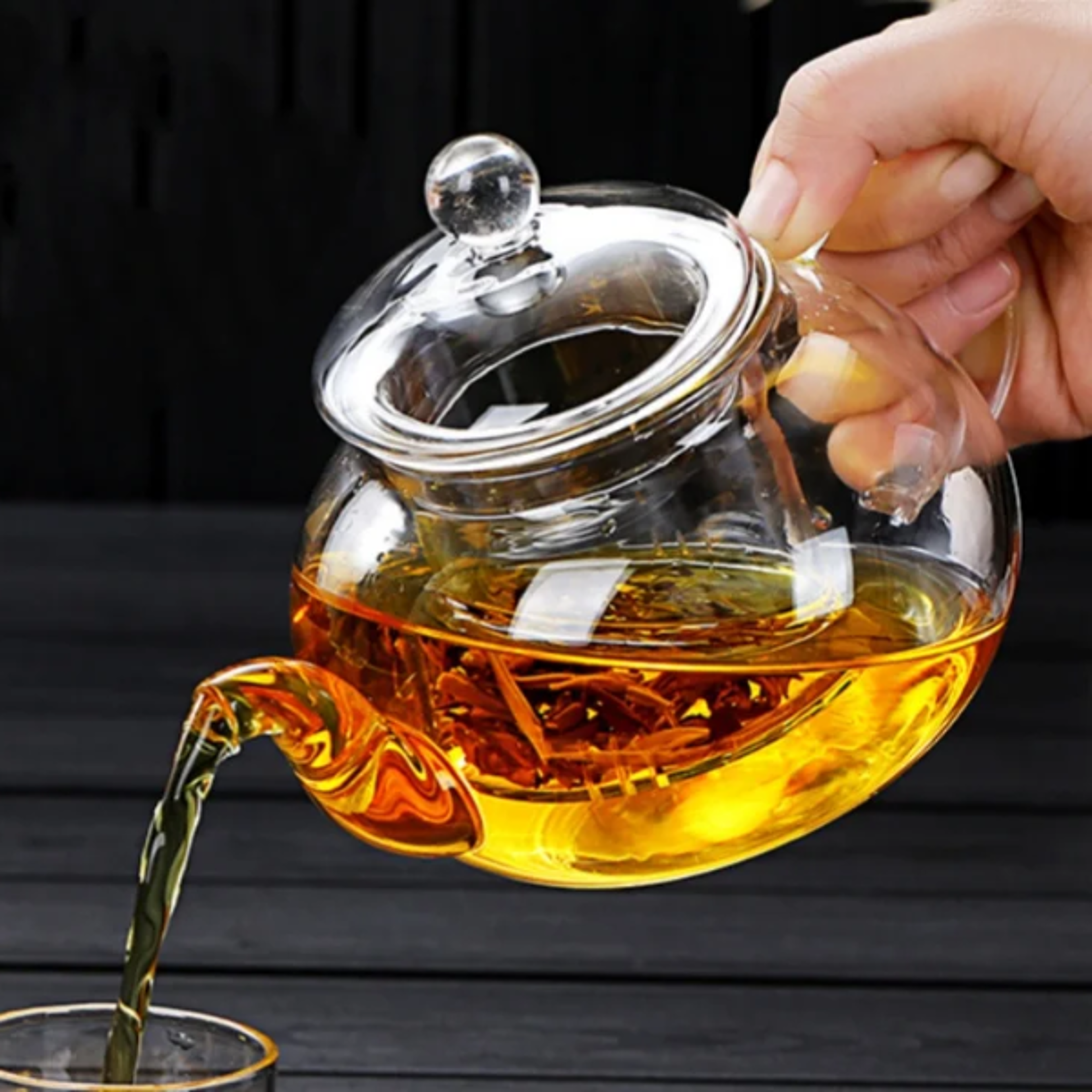heat resistant glass kettle, large capacity glass teapot with tea strainer, chinese traditional kung fu teaware